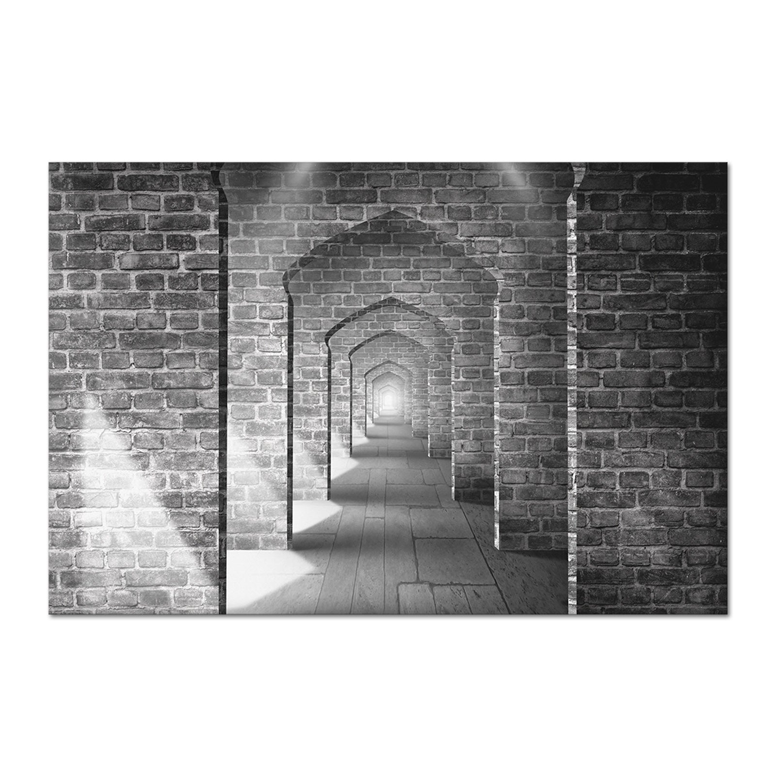 Black and white corridor endless canvas print art wall decor