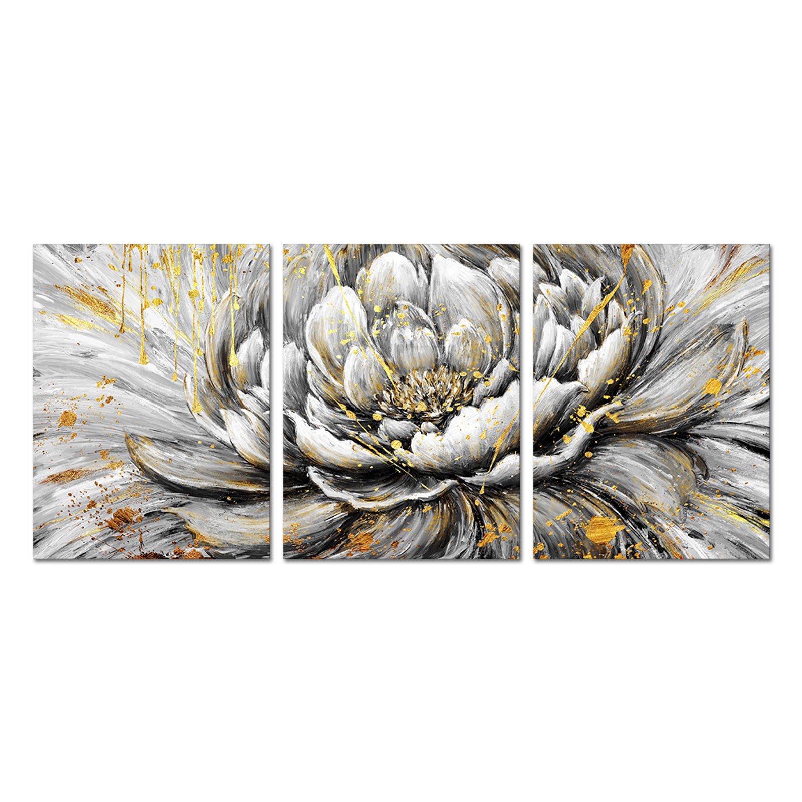 Triptych Peony Blooms canvas prints online