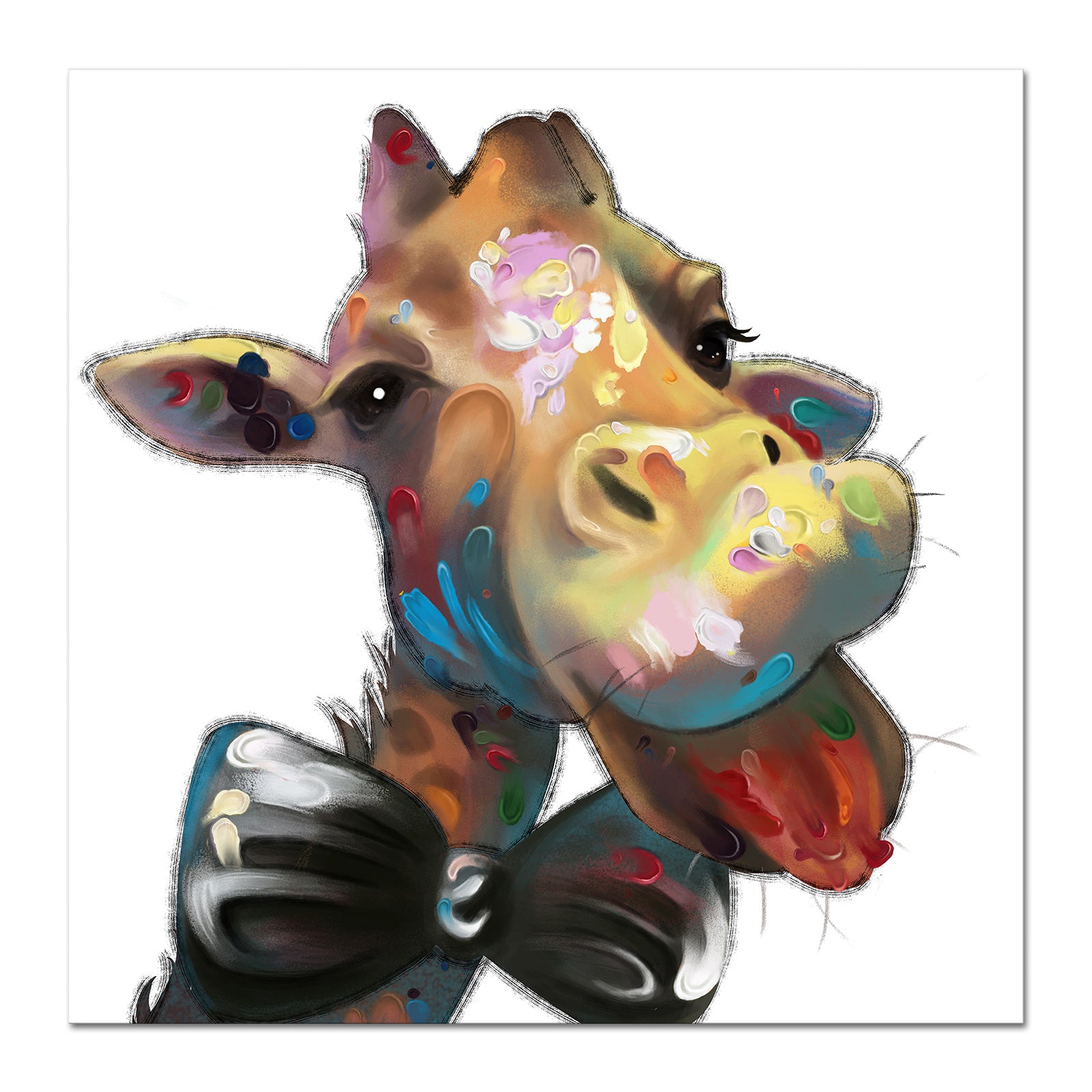8x8 Gentleman Colorful Giraffe canvas prints sale