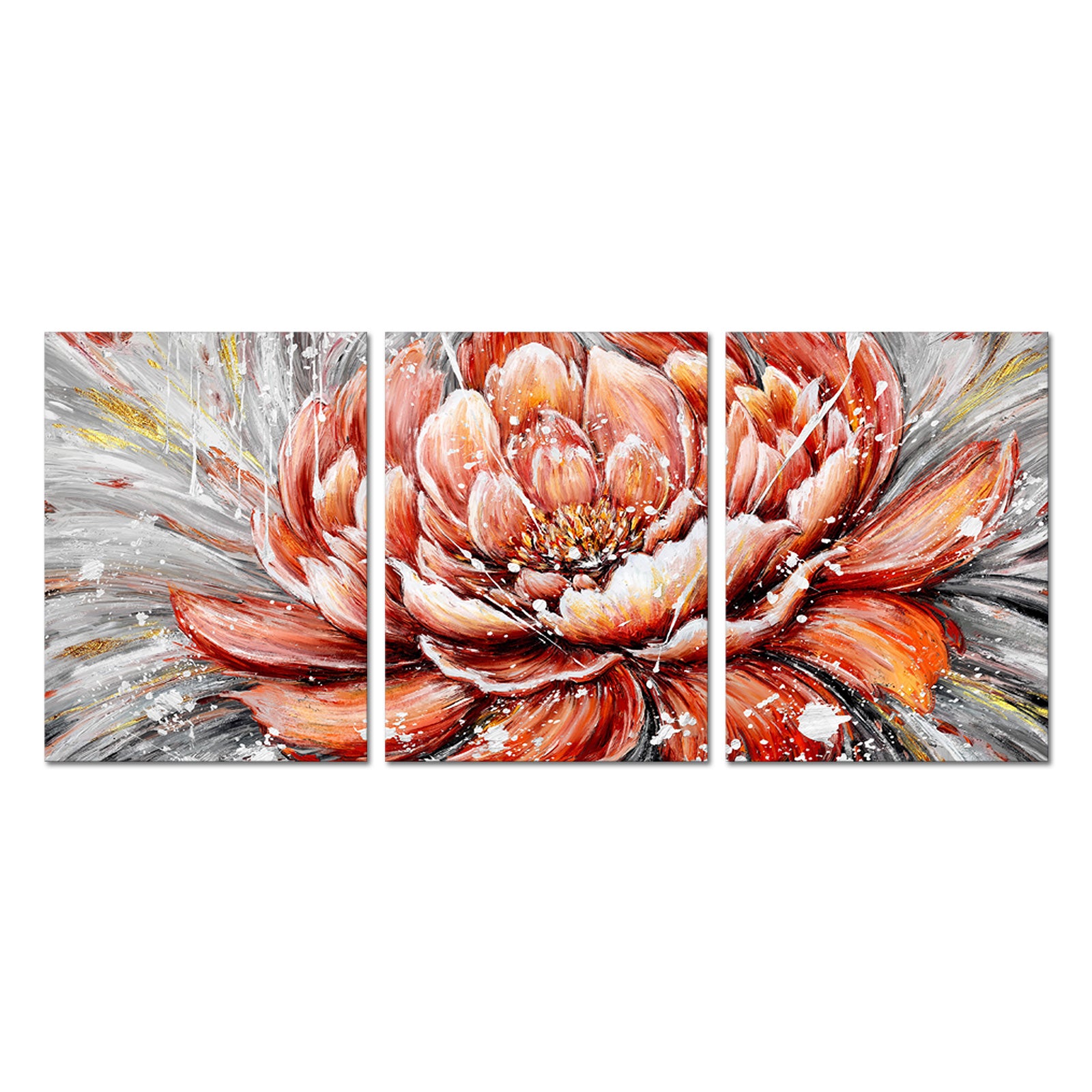 Triptych Peony Blooms canvas prints online