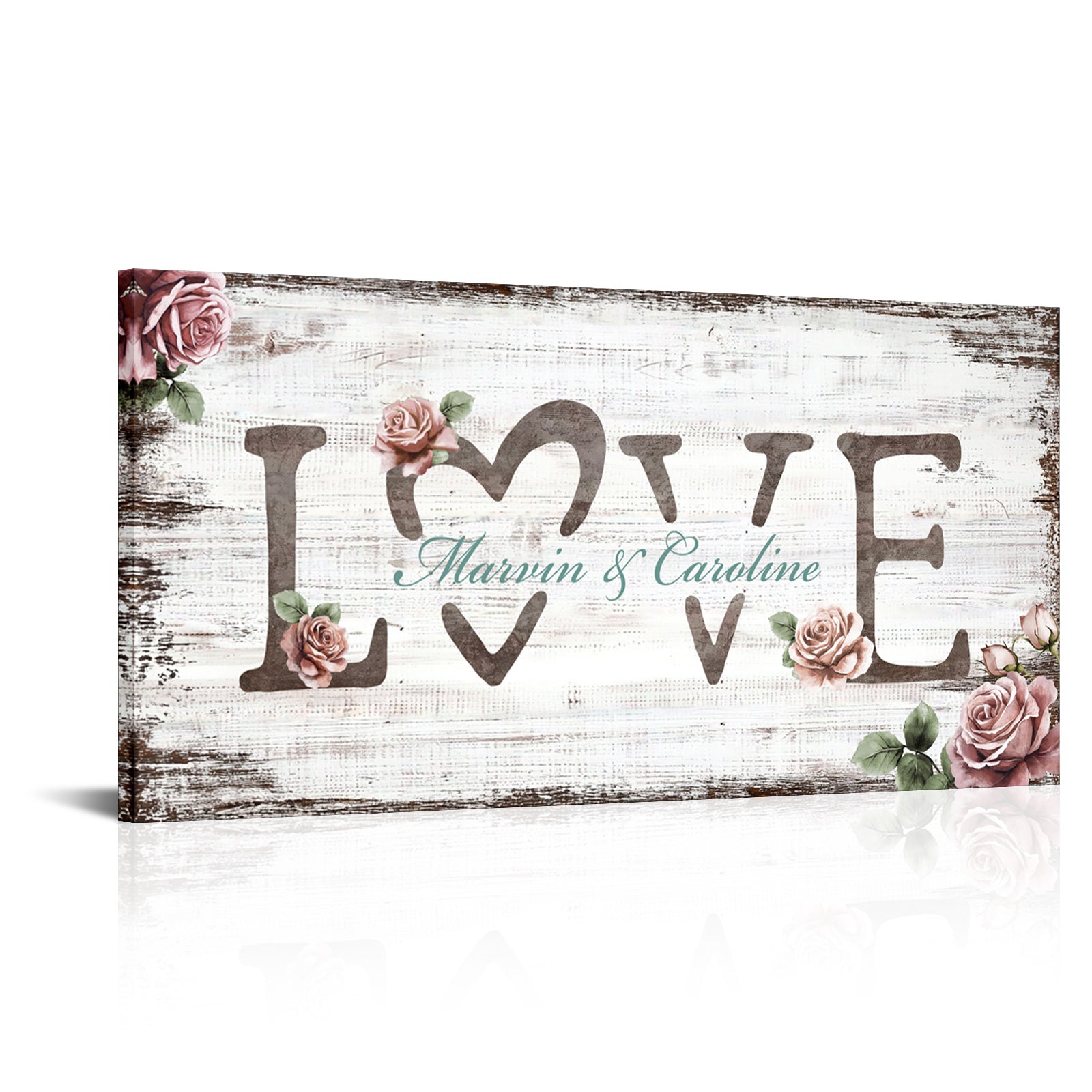 Custom Couple Name Canvas Art