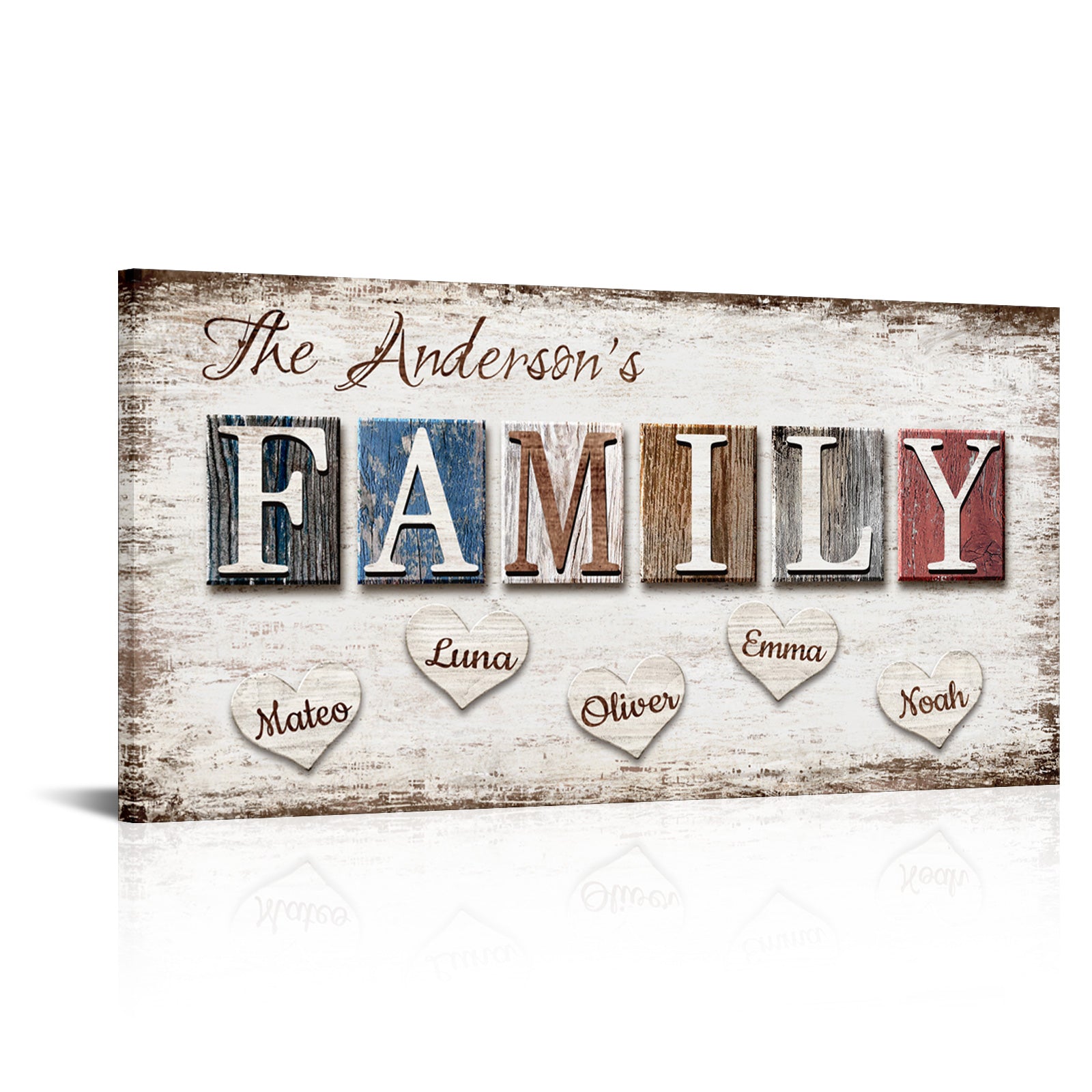 Personalized Family Names Canvas Wall Art For Home Wall