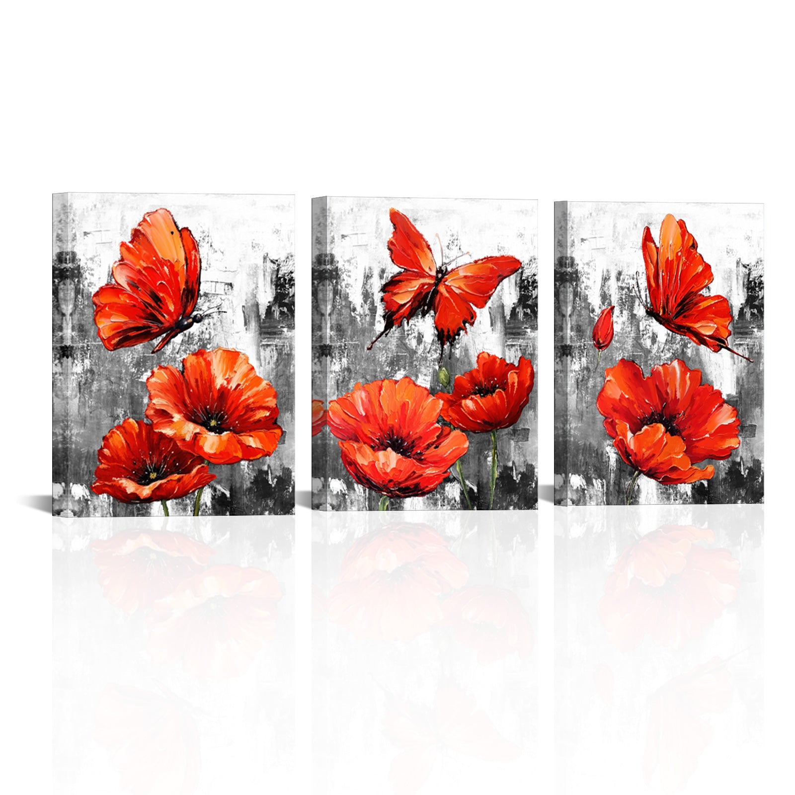 Red Butterfly Poppy Blossoms
