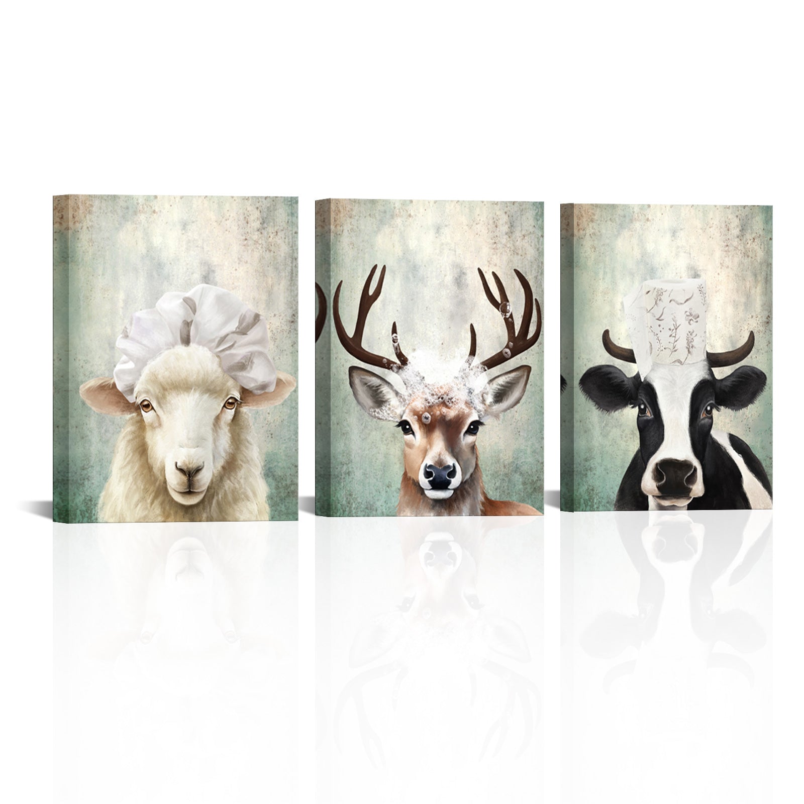 Sheep Deer Cow In Bathroom