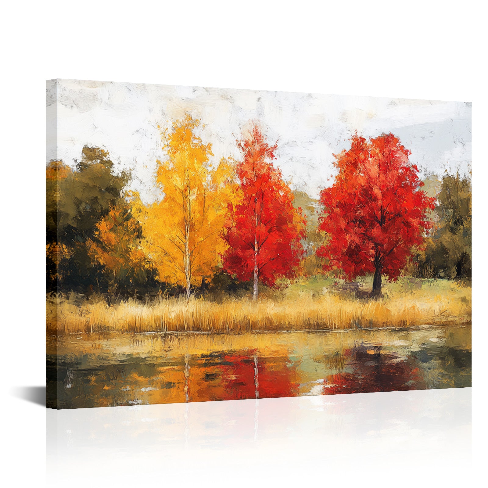 Autumn Trees By The Lake