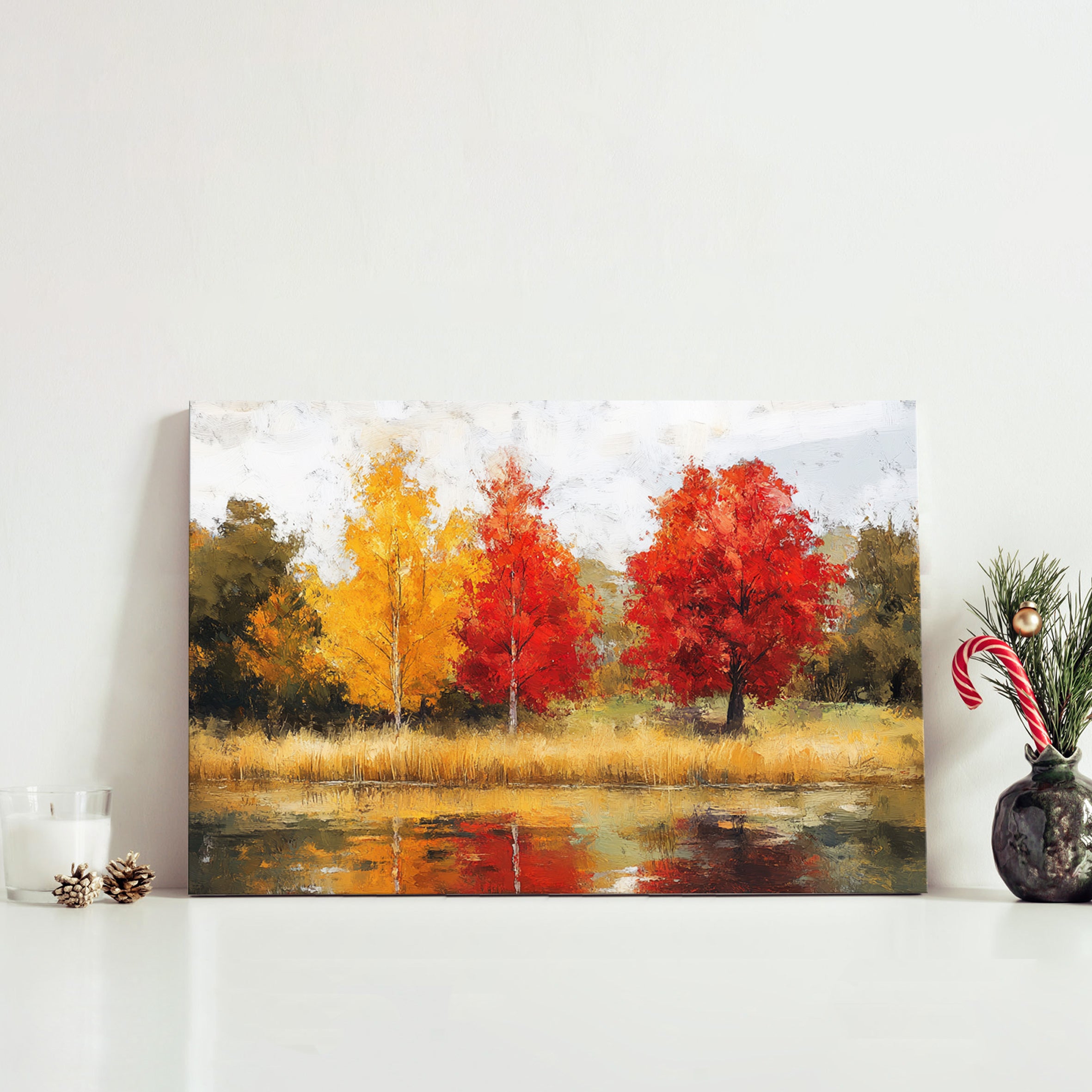 Autumn Trees By The Lake