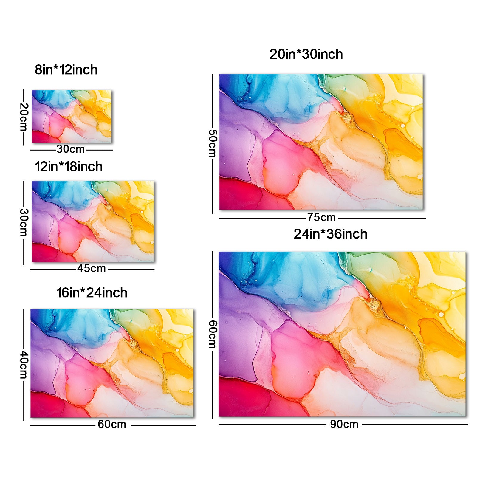 Abstract Colorful Fluid Strokes