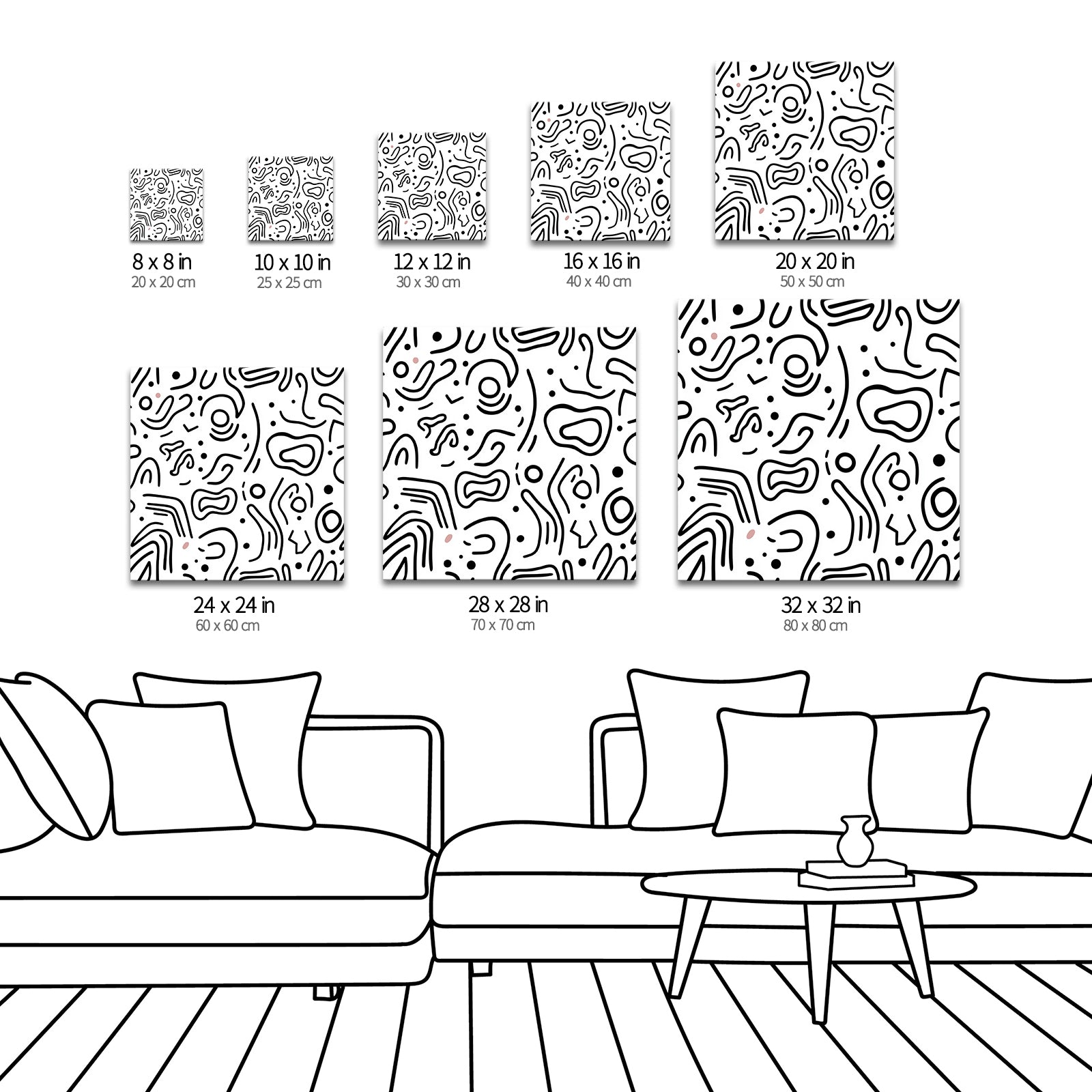 Modern Abstract Art Line art canvas print living room wall decor