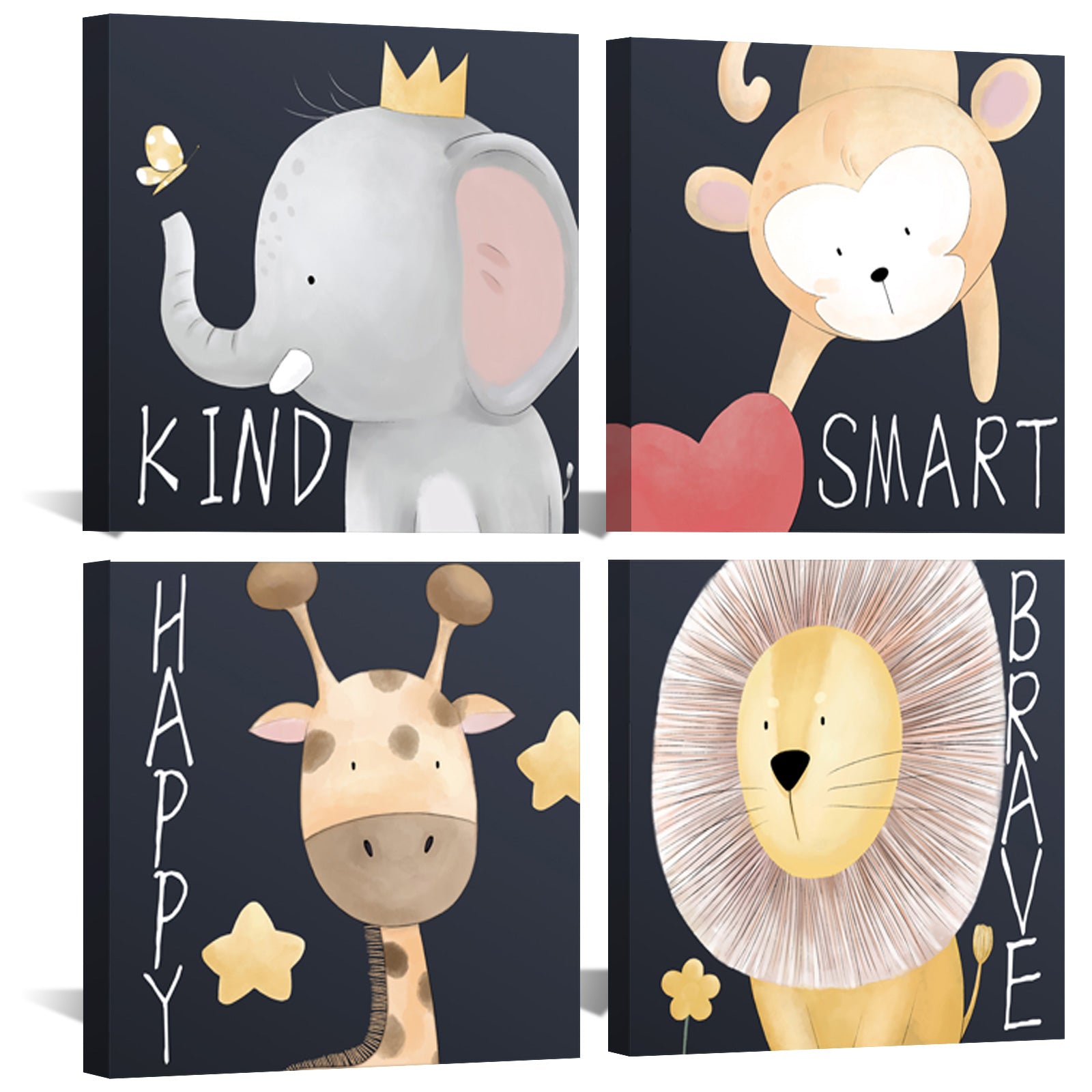 4-panel Quotes Animals Easy Canvas Print easy canvas prints