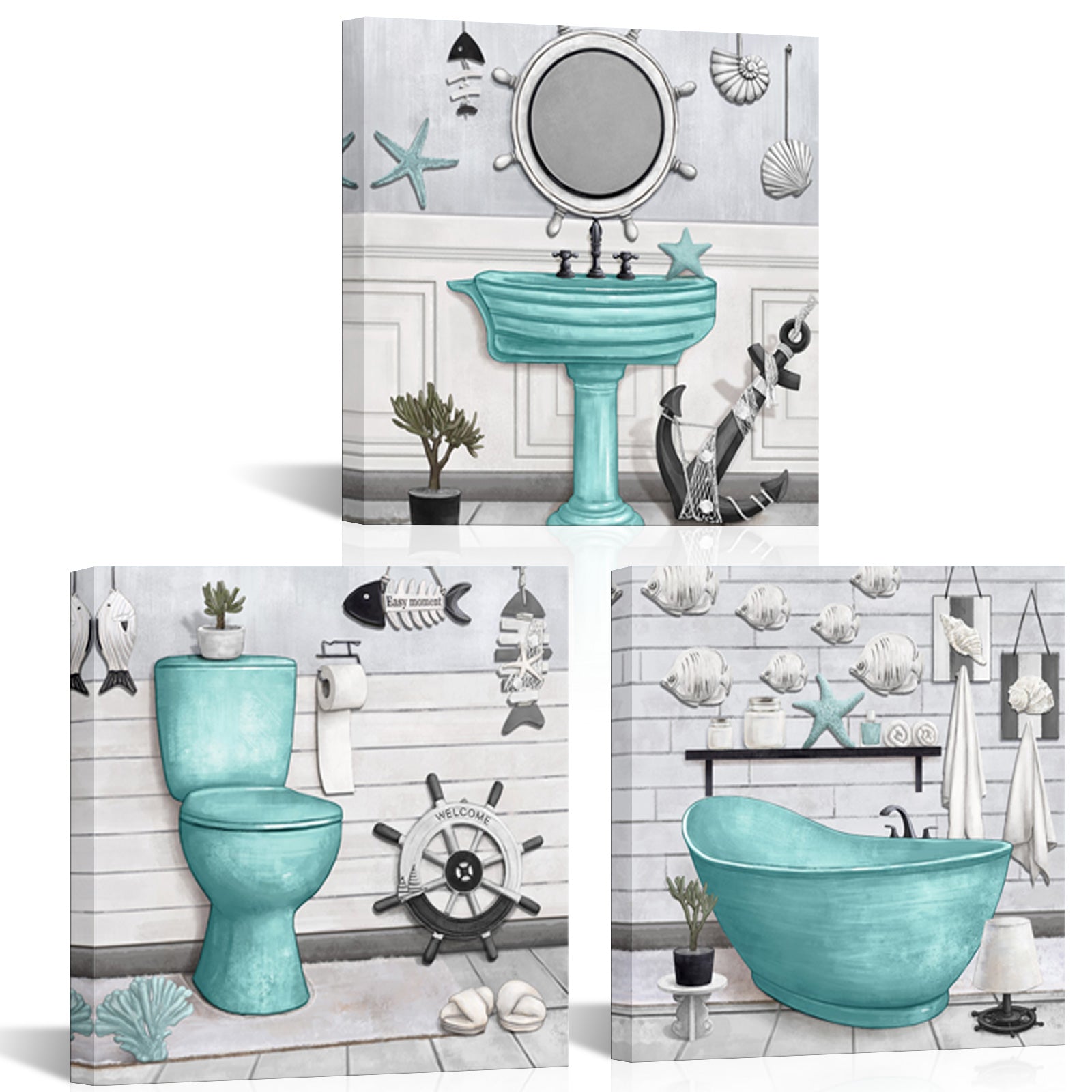 Coastal-Themed Bathroom