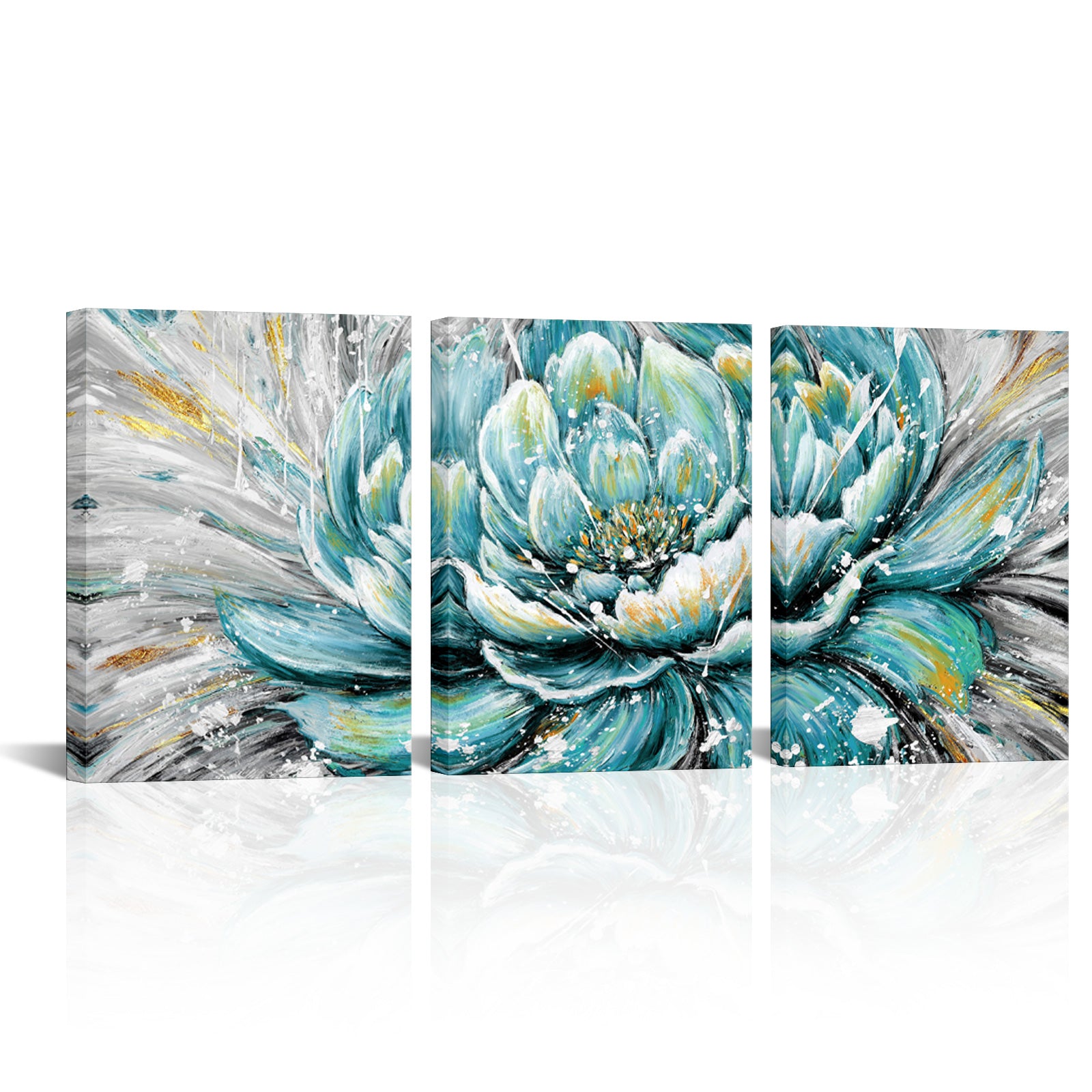 Triptych Peony Blooms canvas prints online