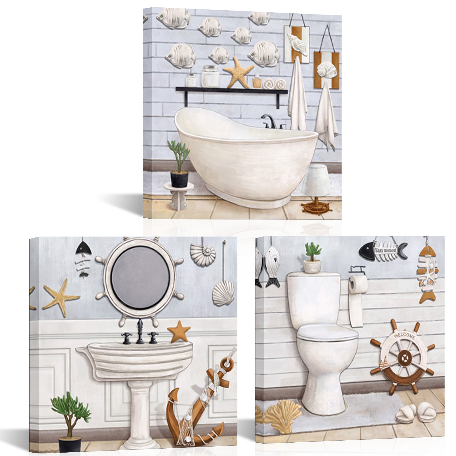 Coastal-Themed Bathroom