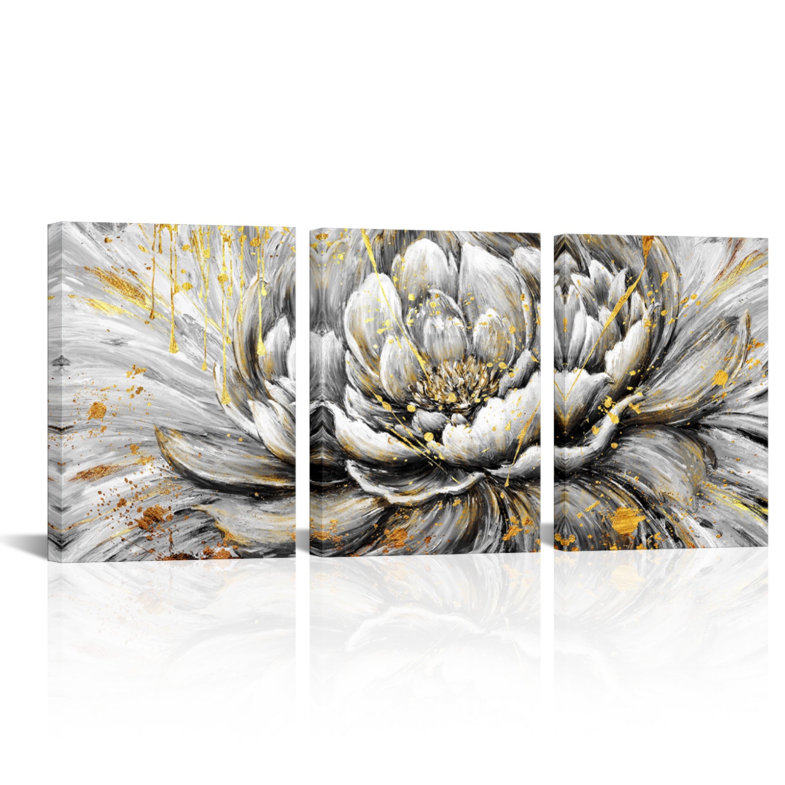Triptych Peony Blooms canvas prints online