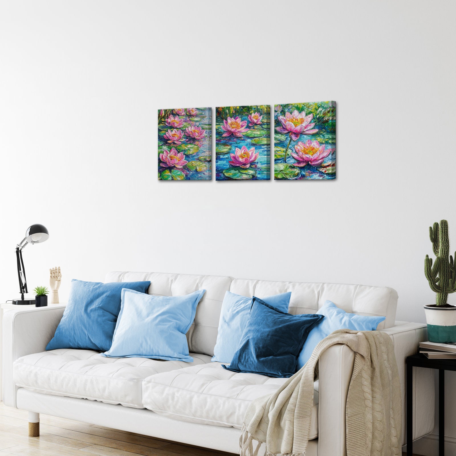 Pink Water Lilies On Pond