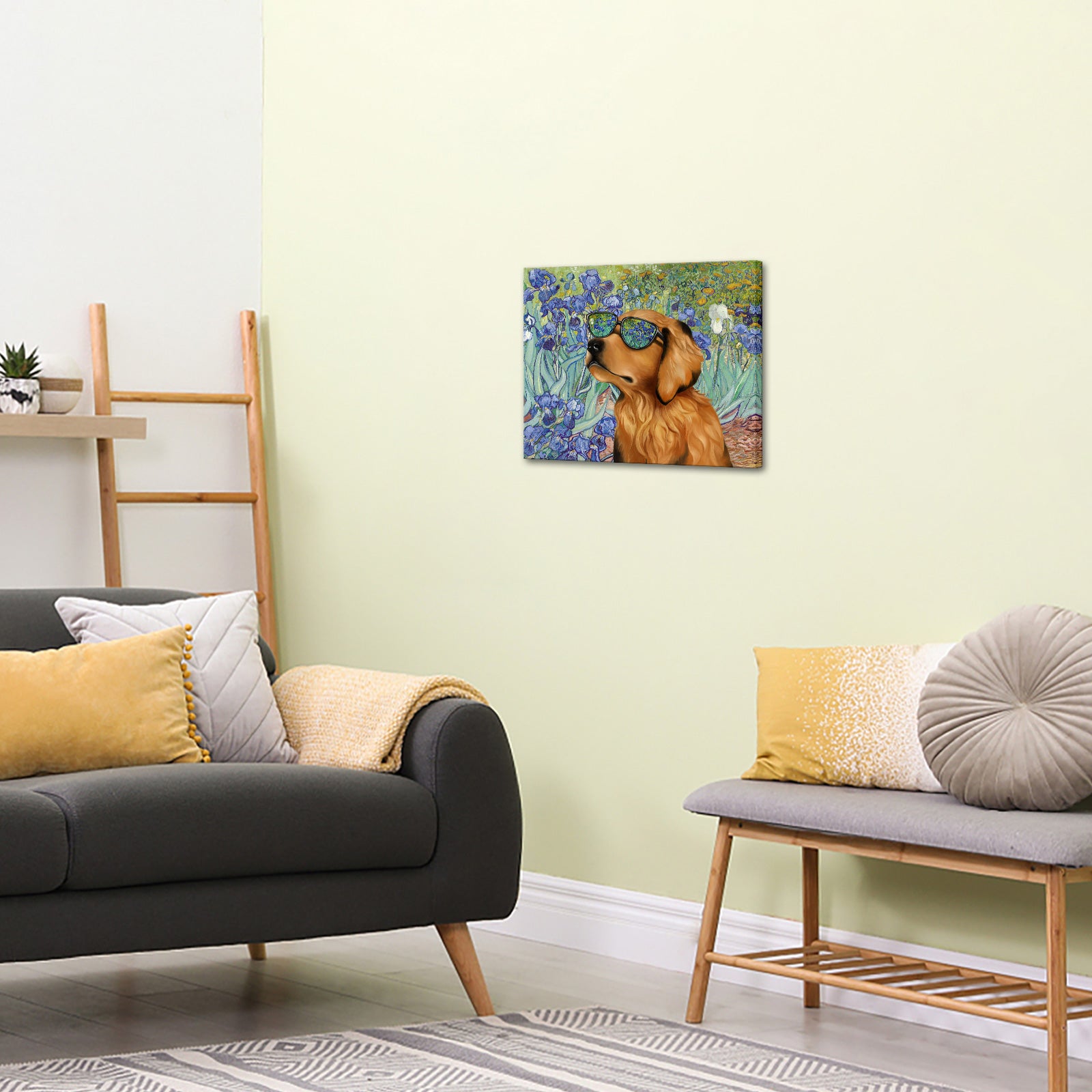 Sunglasses Golden Retriever Love Dog Home Decor Painting Wall Canvas Beautiful Prints