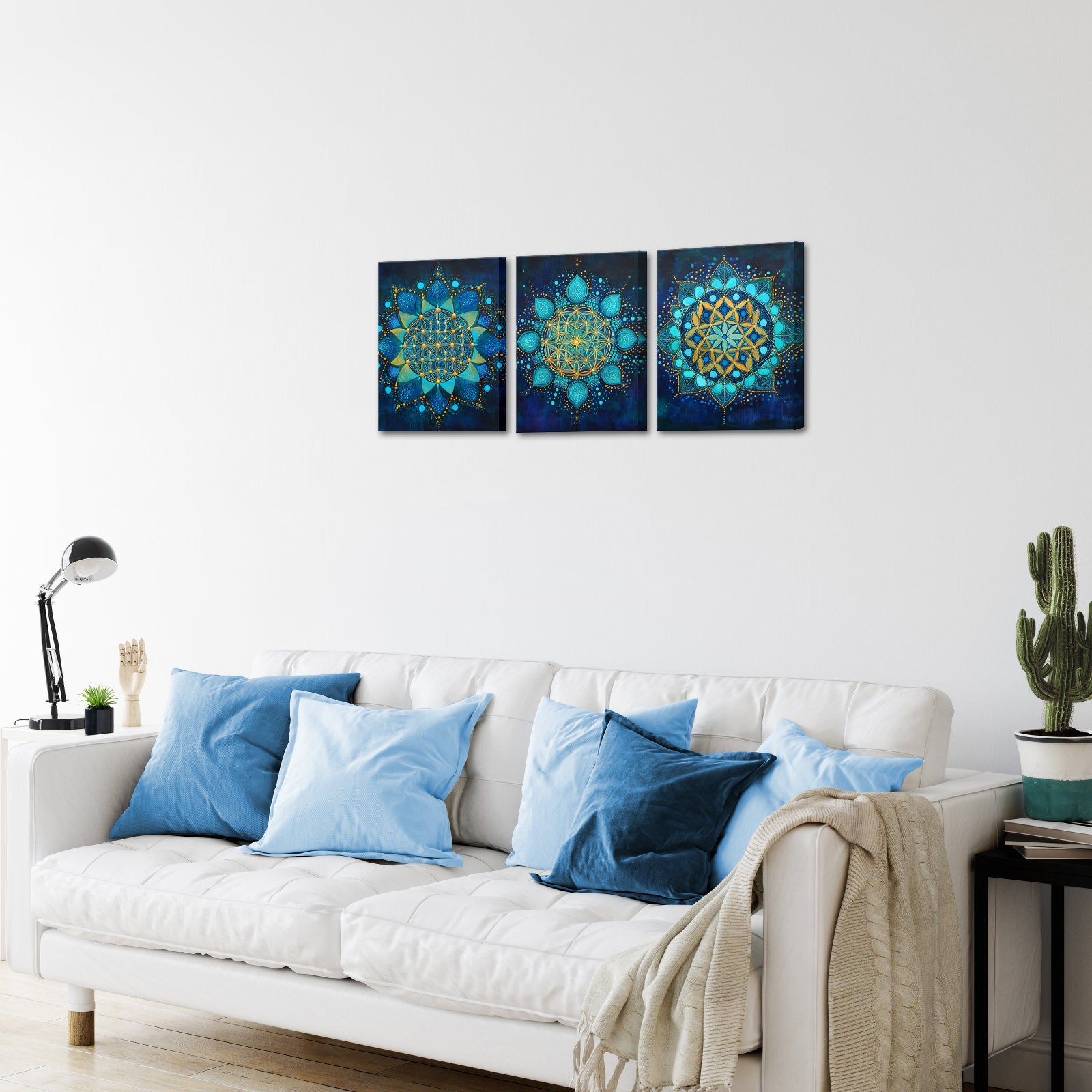 Turquoise Flower-Like Patterns