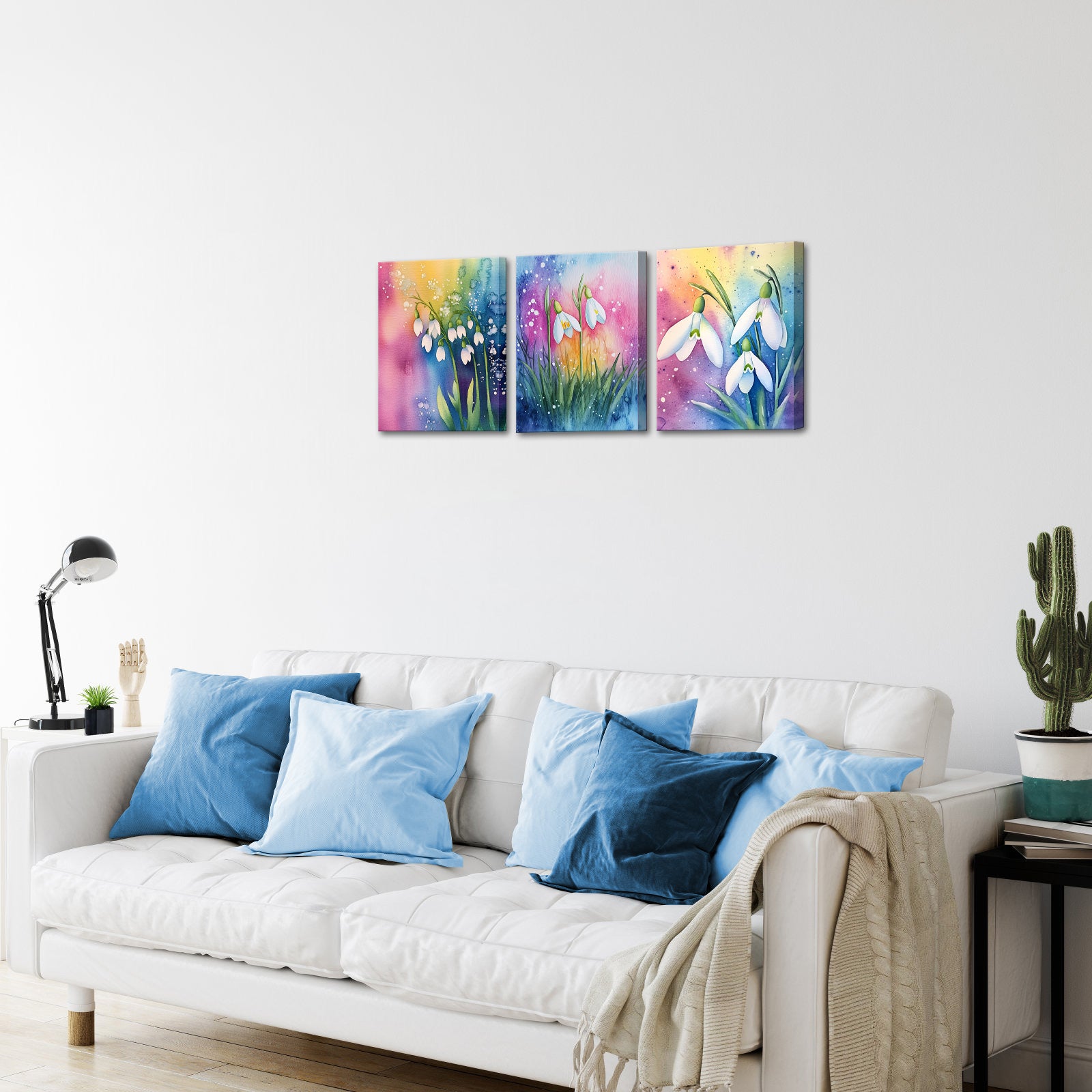 Snowdrops On Colorful Background