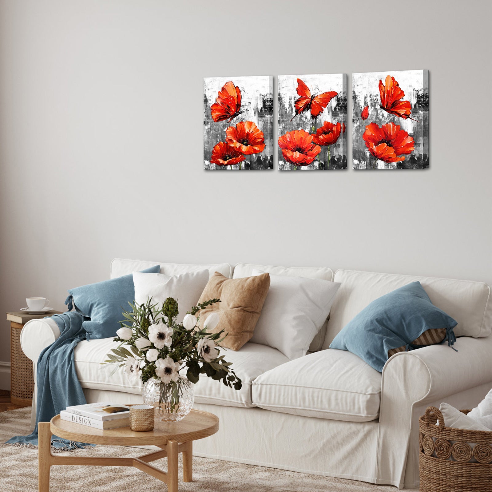 Red Butterfly Poppy Blossoms