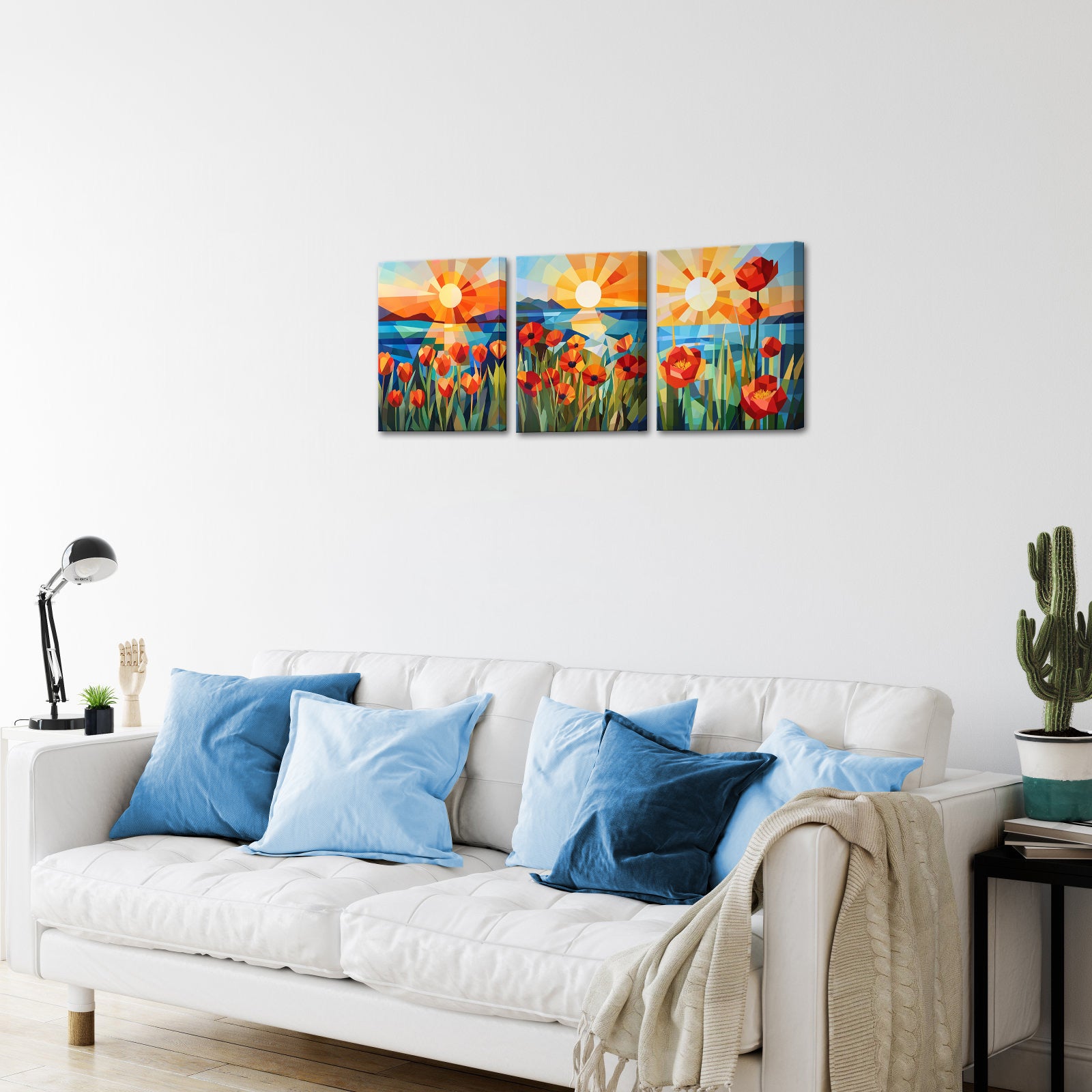 Geometrically Rendered Poppies Tulips