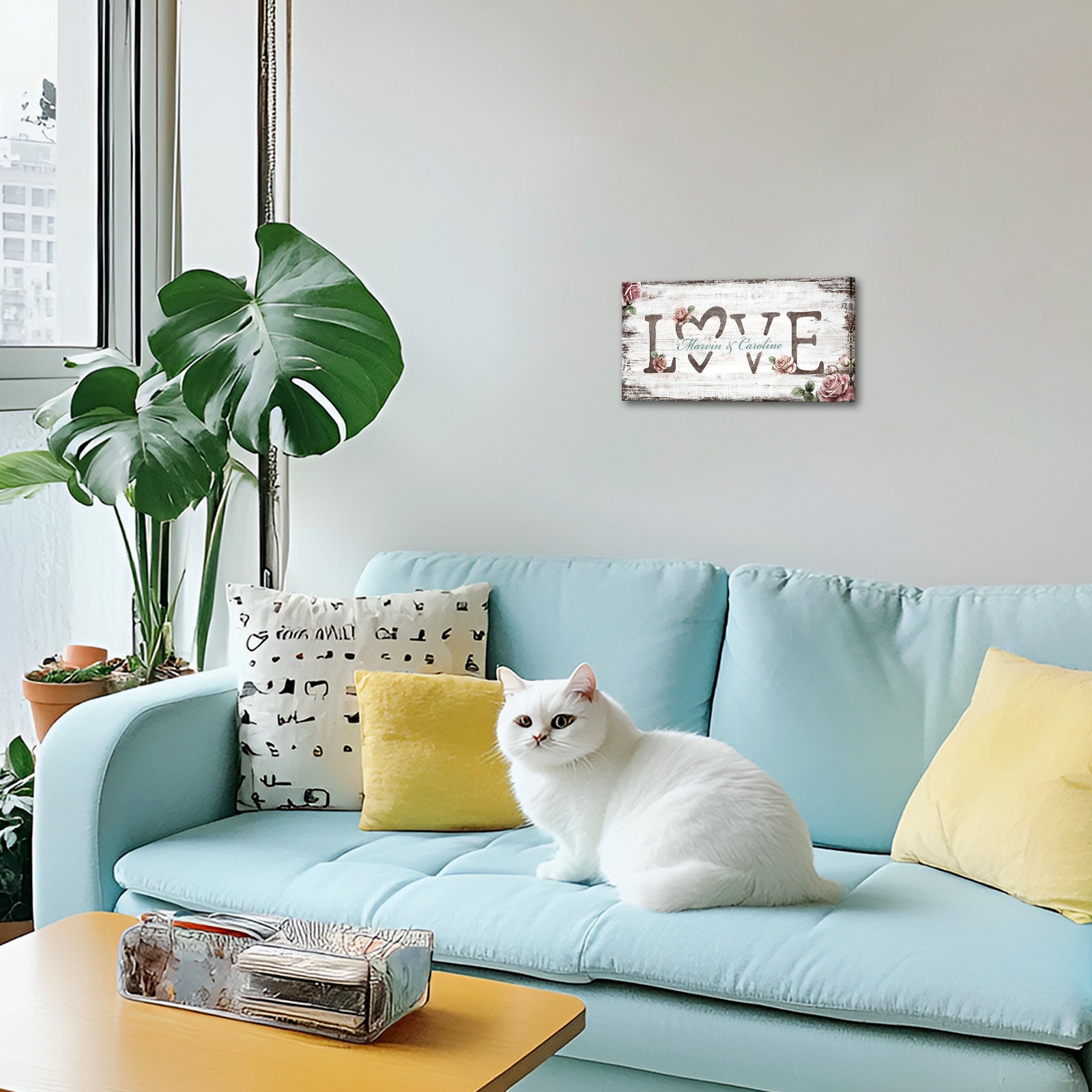 Custom Couple Name Canvas Art