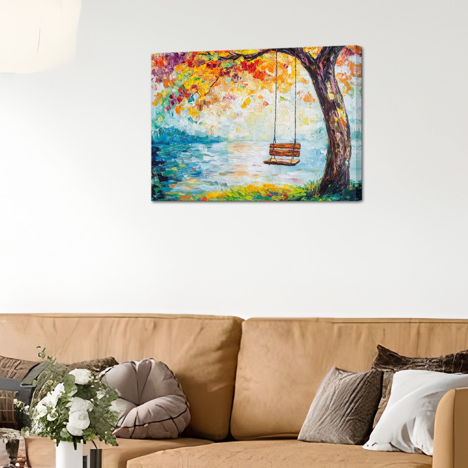 Swing By The Lake In Autumn