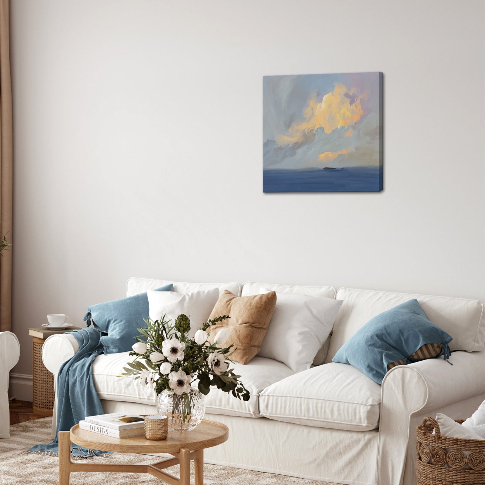 blue abstract wall art