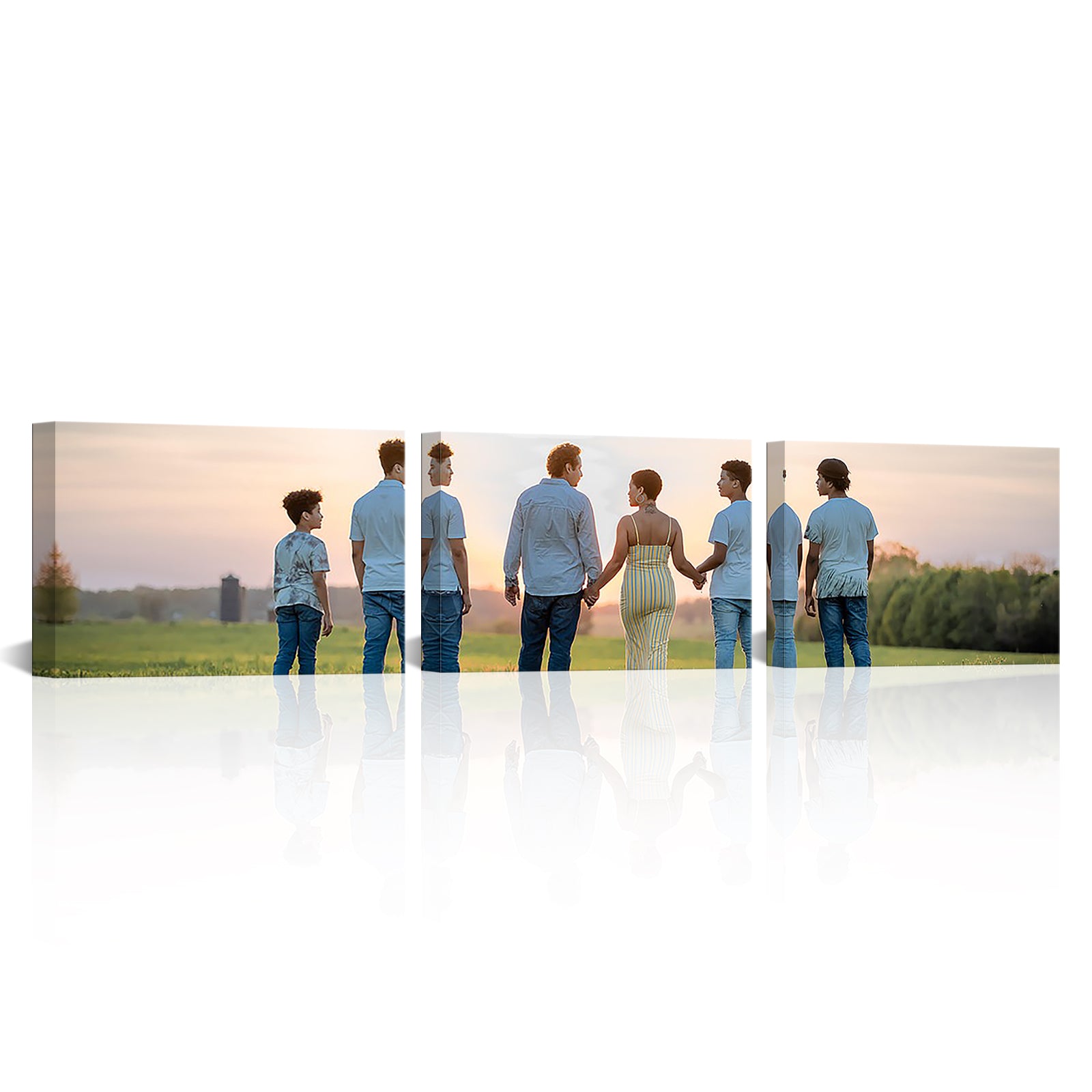 Custom split canvas print for living room