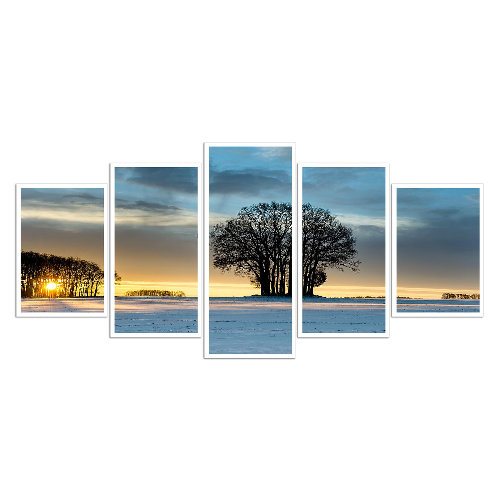 Custom panoramic scroll print in five parts