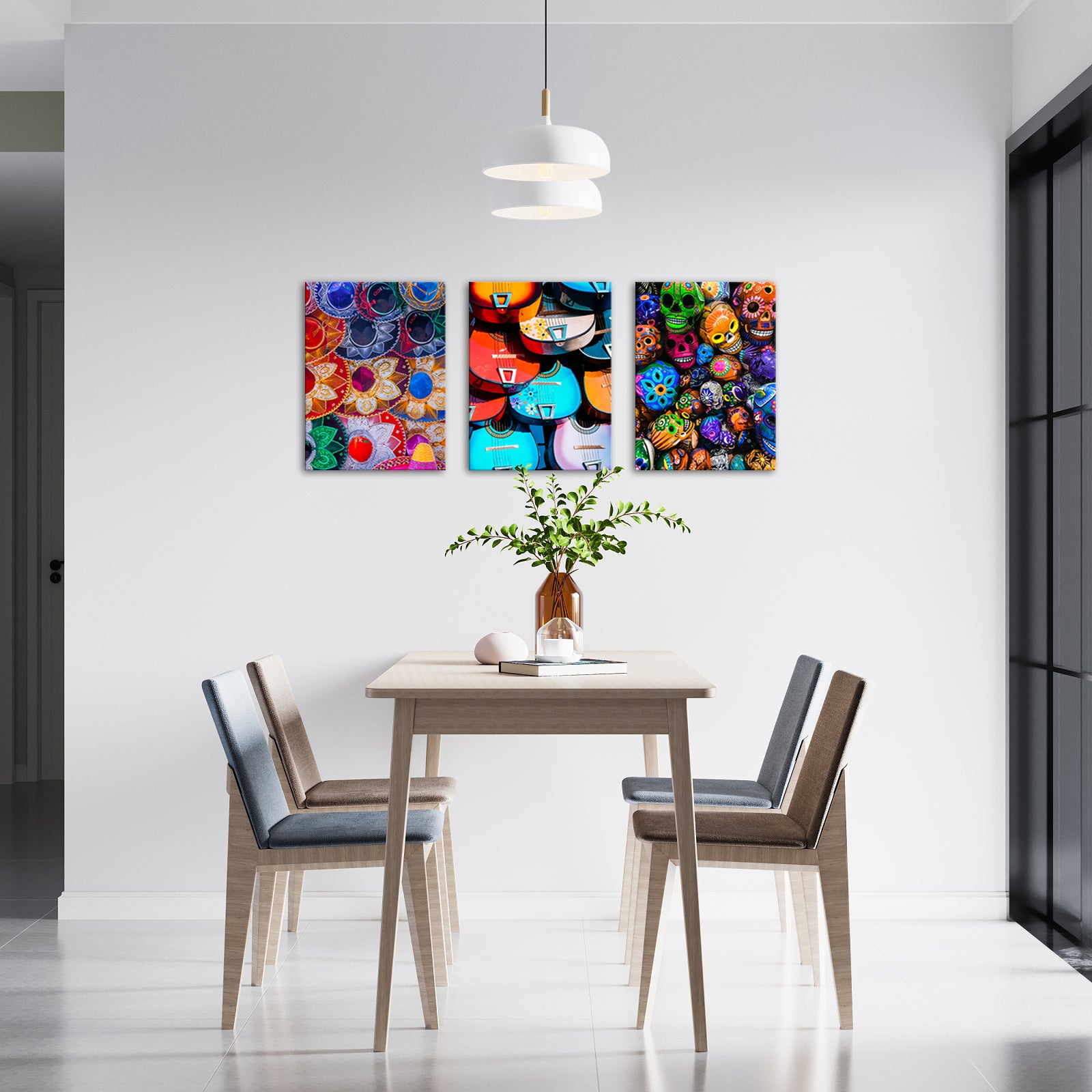 Colorful art combination canvas decoration