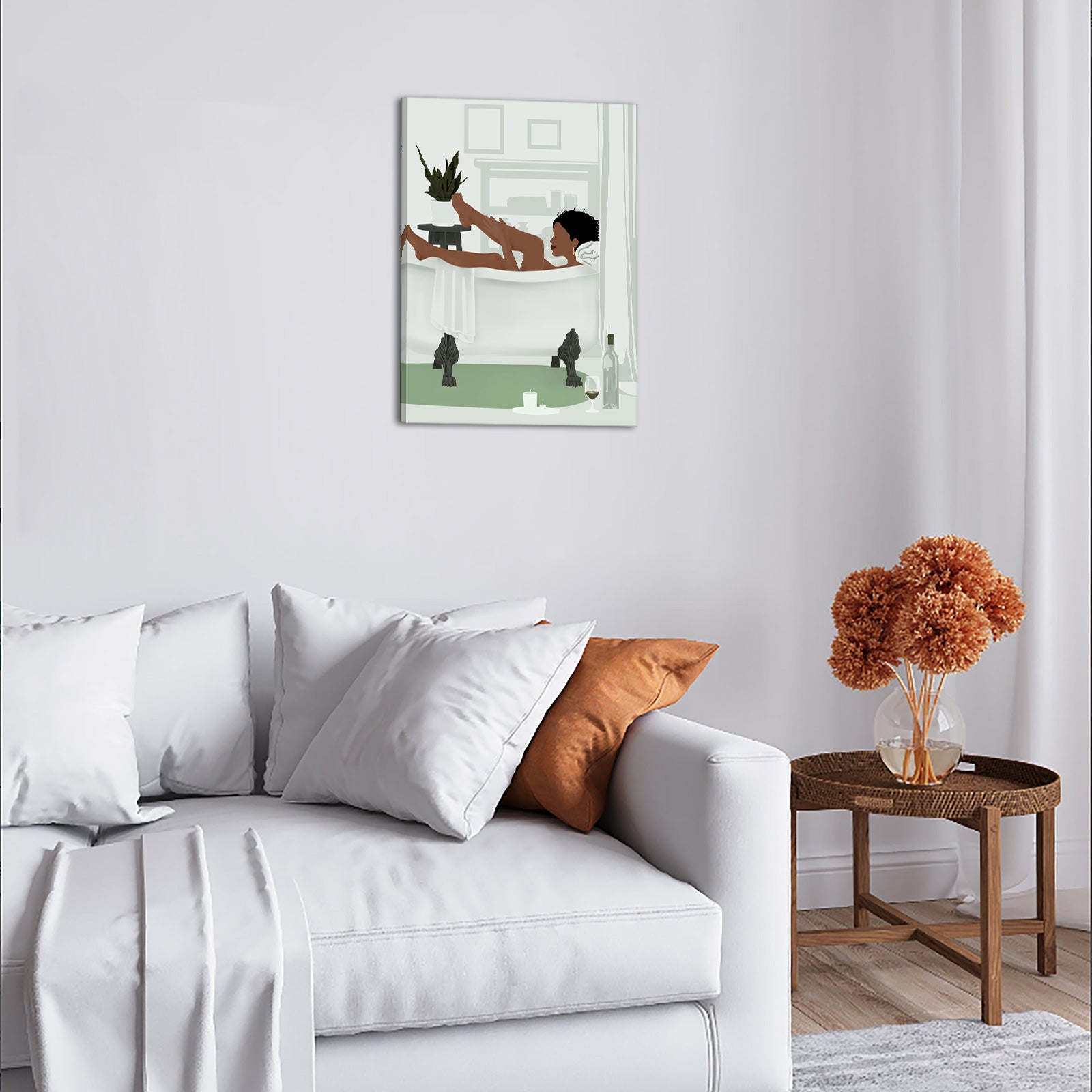 Relaxing bath bathroom decoration print painting hanging painting rental house