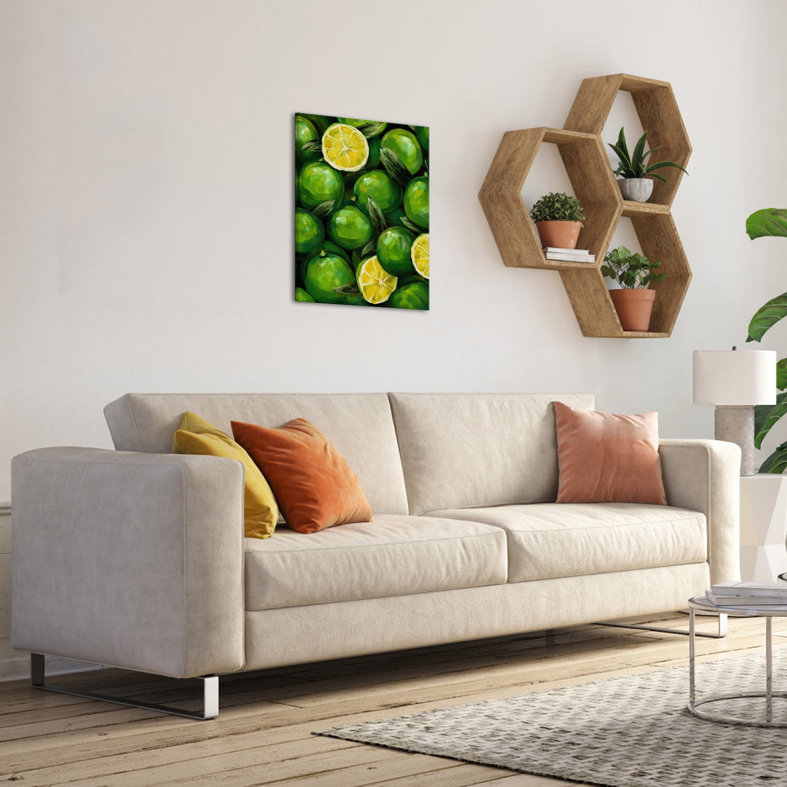 Green Lime minimalist kitchen canvas prints ready to hang