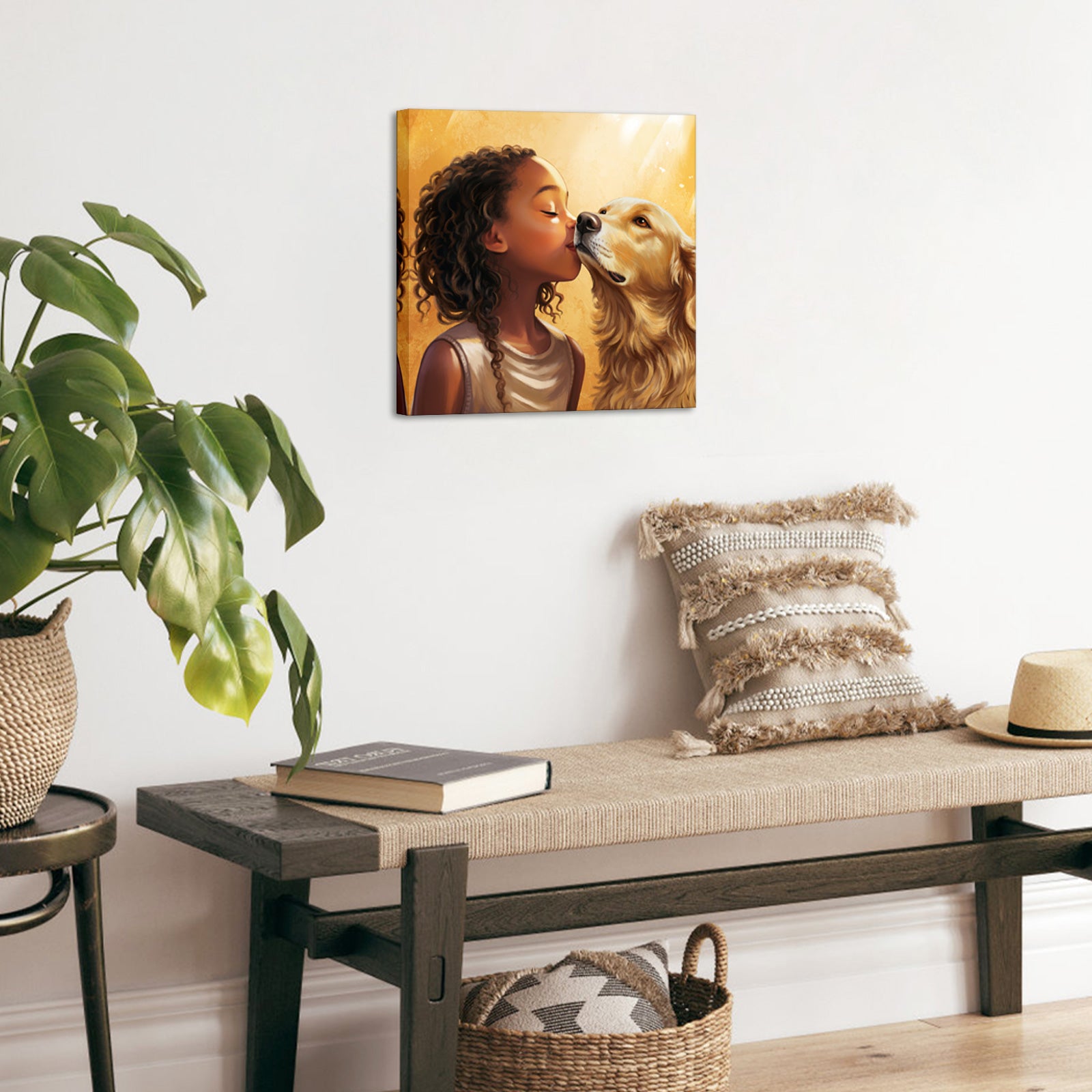 Young Girl And Loyal Dog