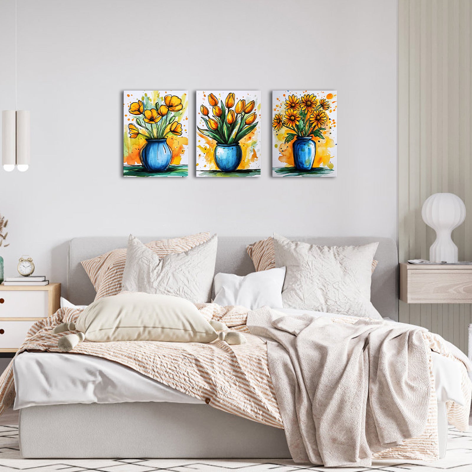 Poppies Tulips Daisies In Vase
