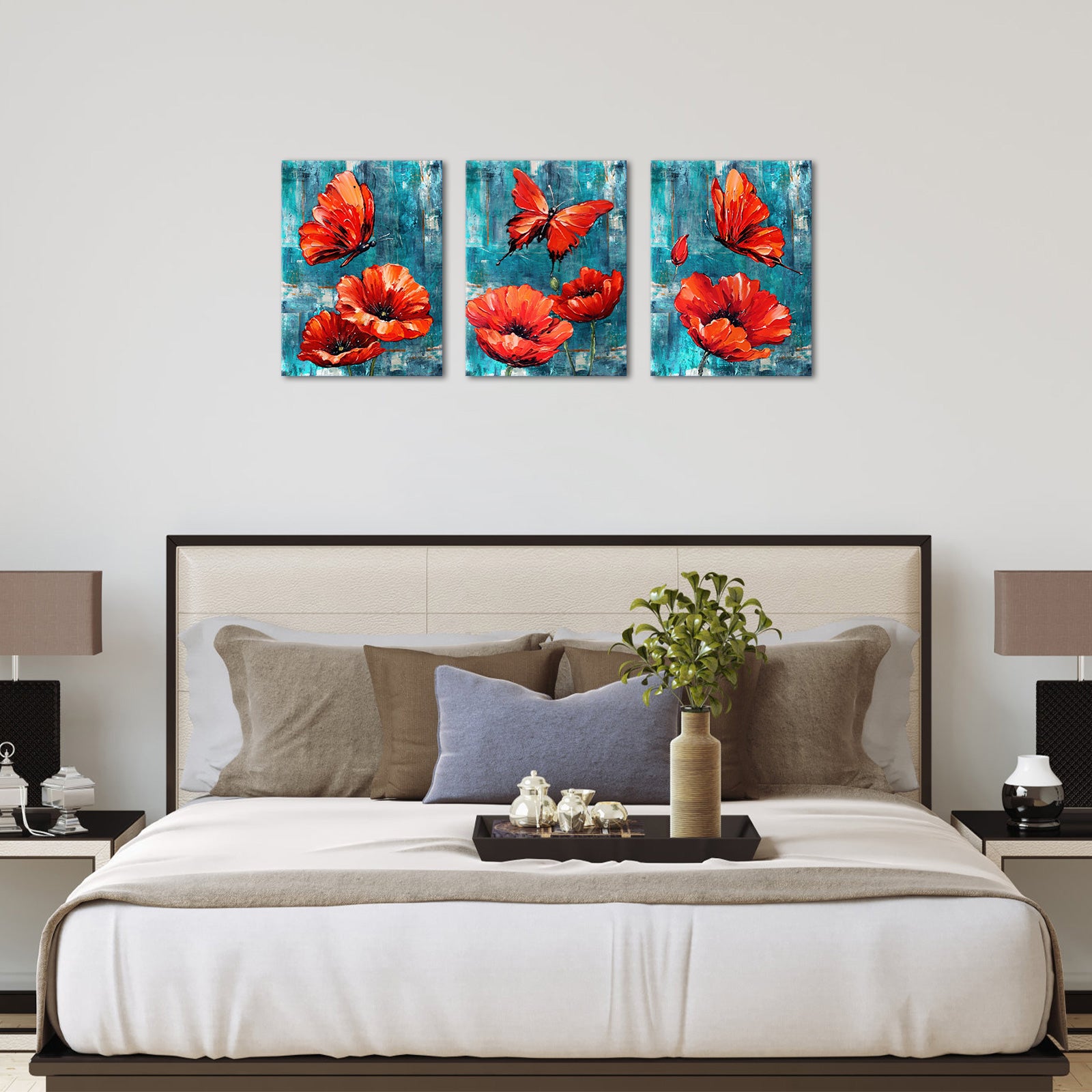 Red Butterfly Poppy Blossoms