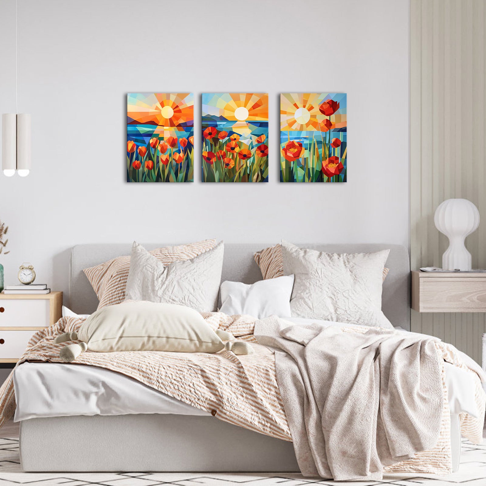 Geometrically Rendered Poppies Tulips