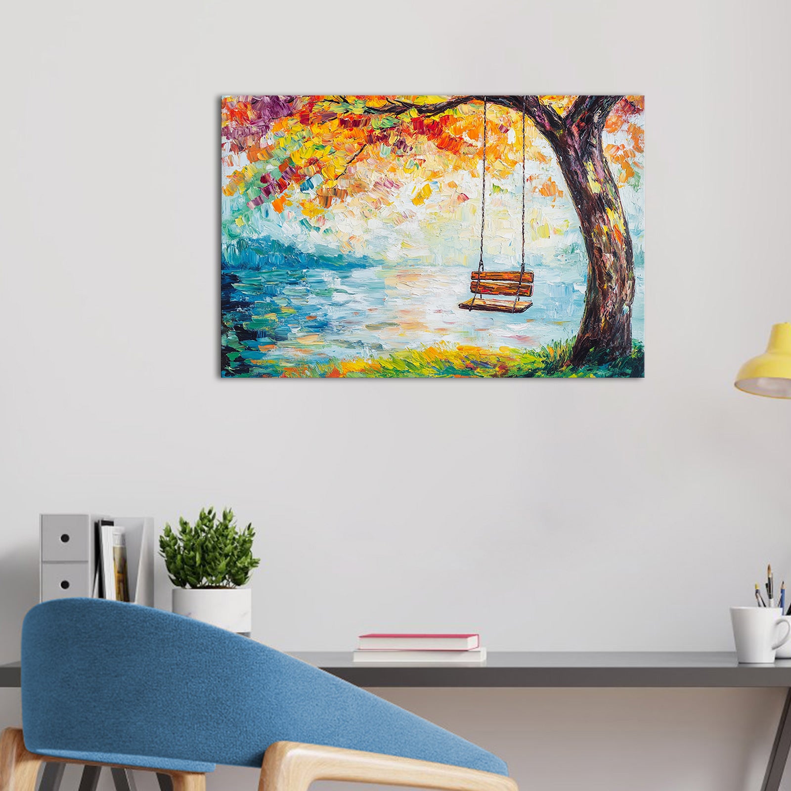 Swing By The Lake In Autumn