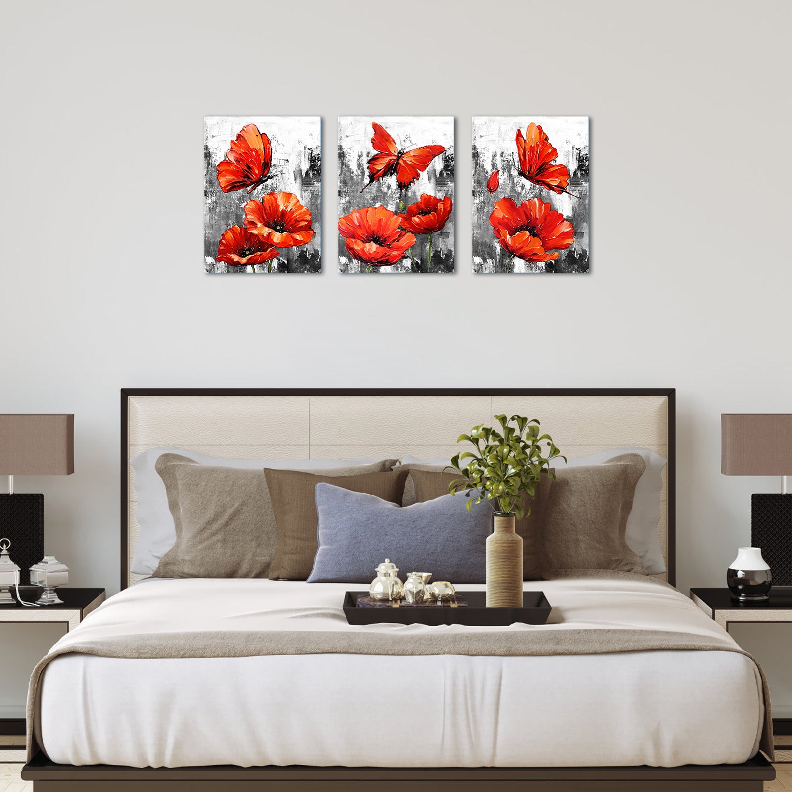 Red Butterfly Poppy Blossoms