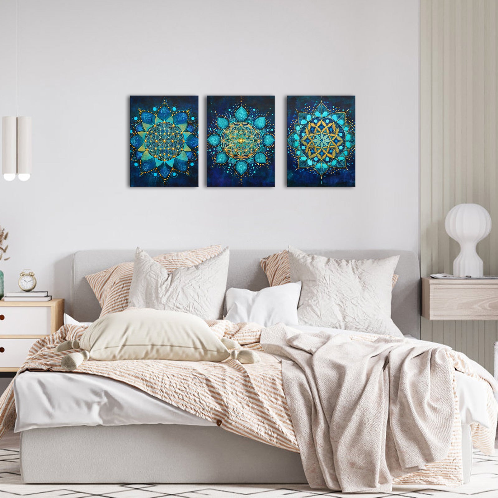Turquoise Flower-Like Patterns