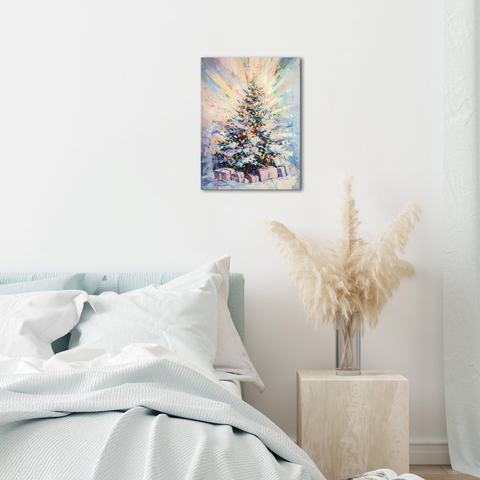 Christmas tree art canvas print wall decoration