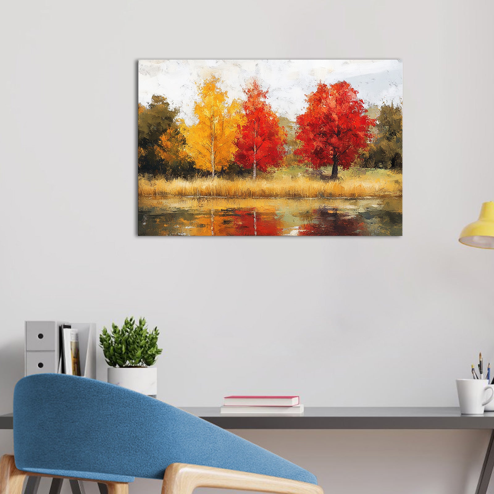 Autumn Trees By The Lake