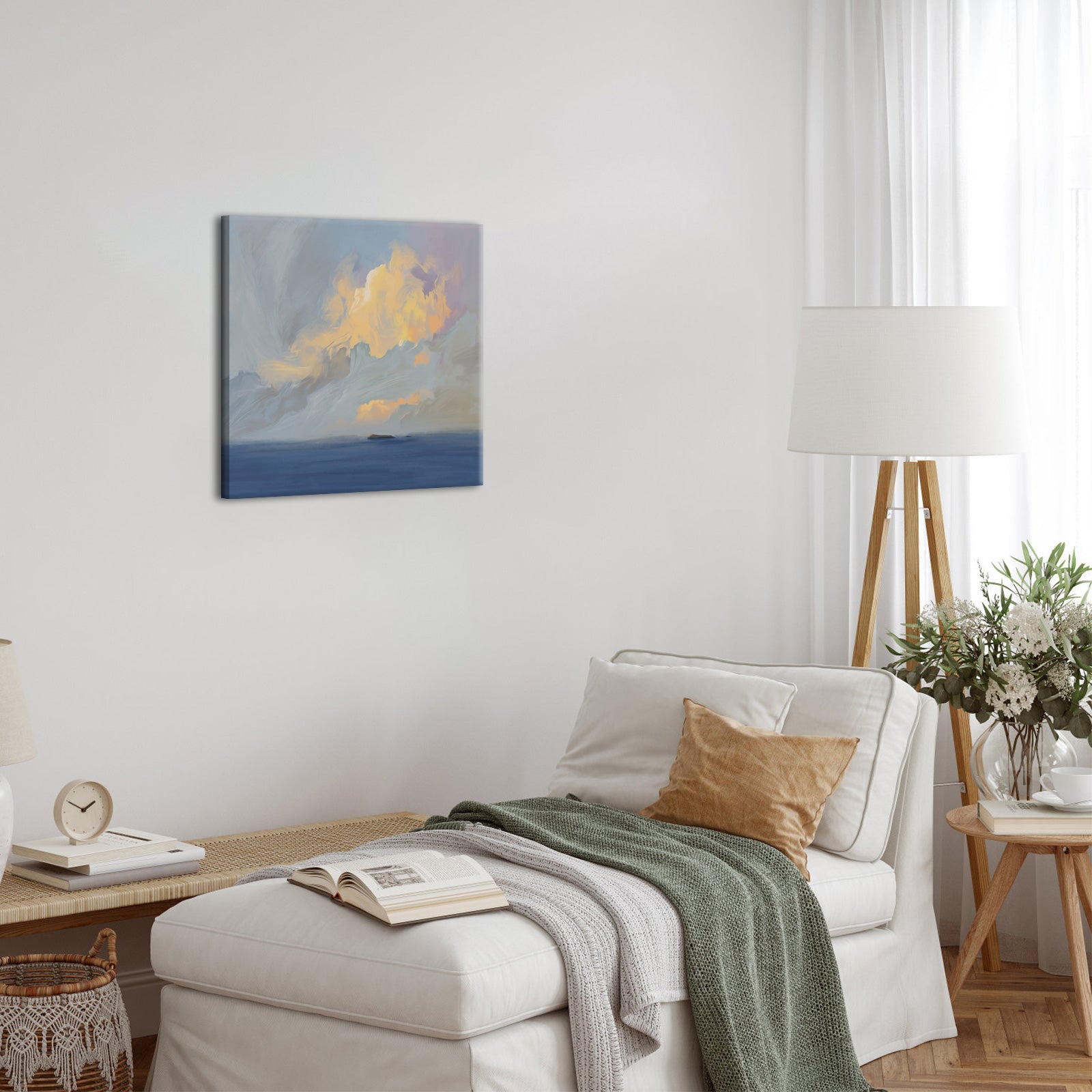blue abstract wall art
