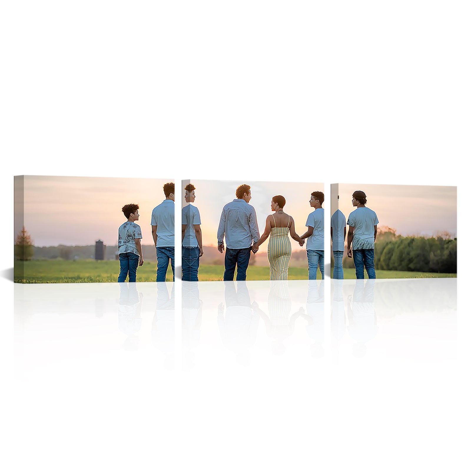Custom split canvas print for living room