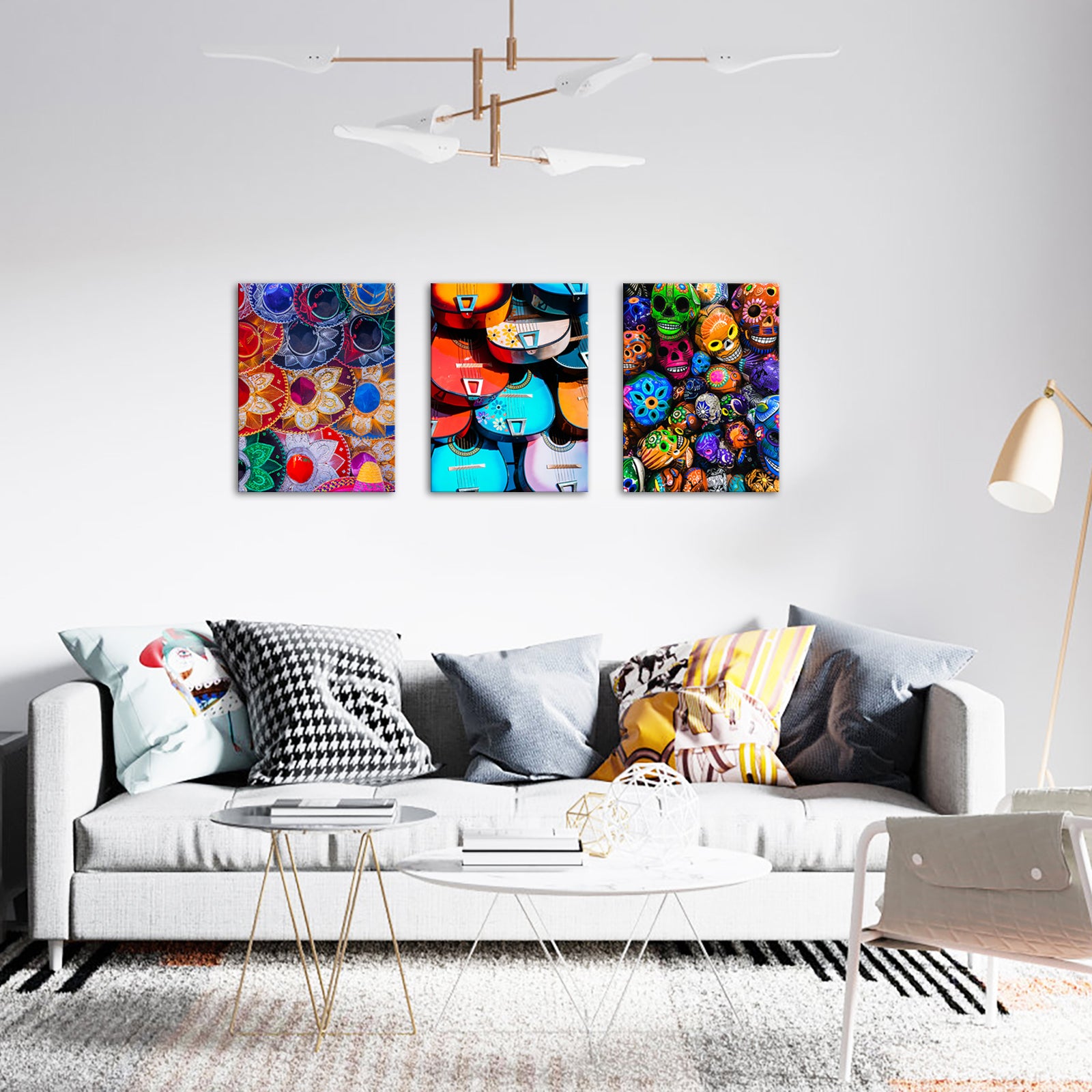 Colorful art combination canvas decoration