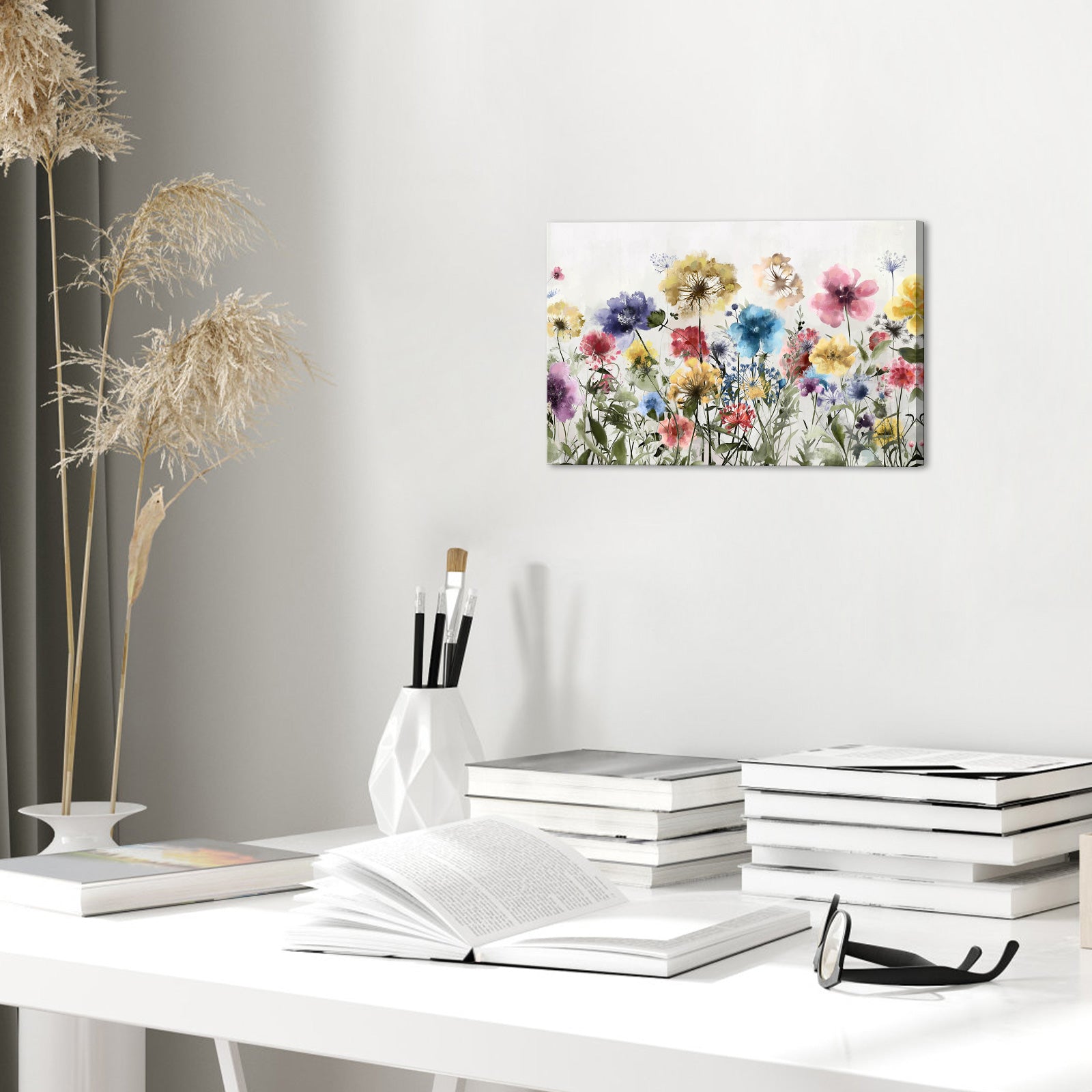 Watercolor Wildflower big canvas photo prints 16x24 inches