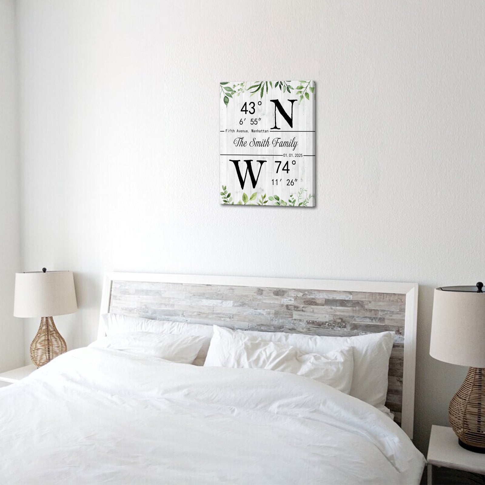 Custom Family Name Family Coordinates Canvas Print