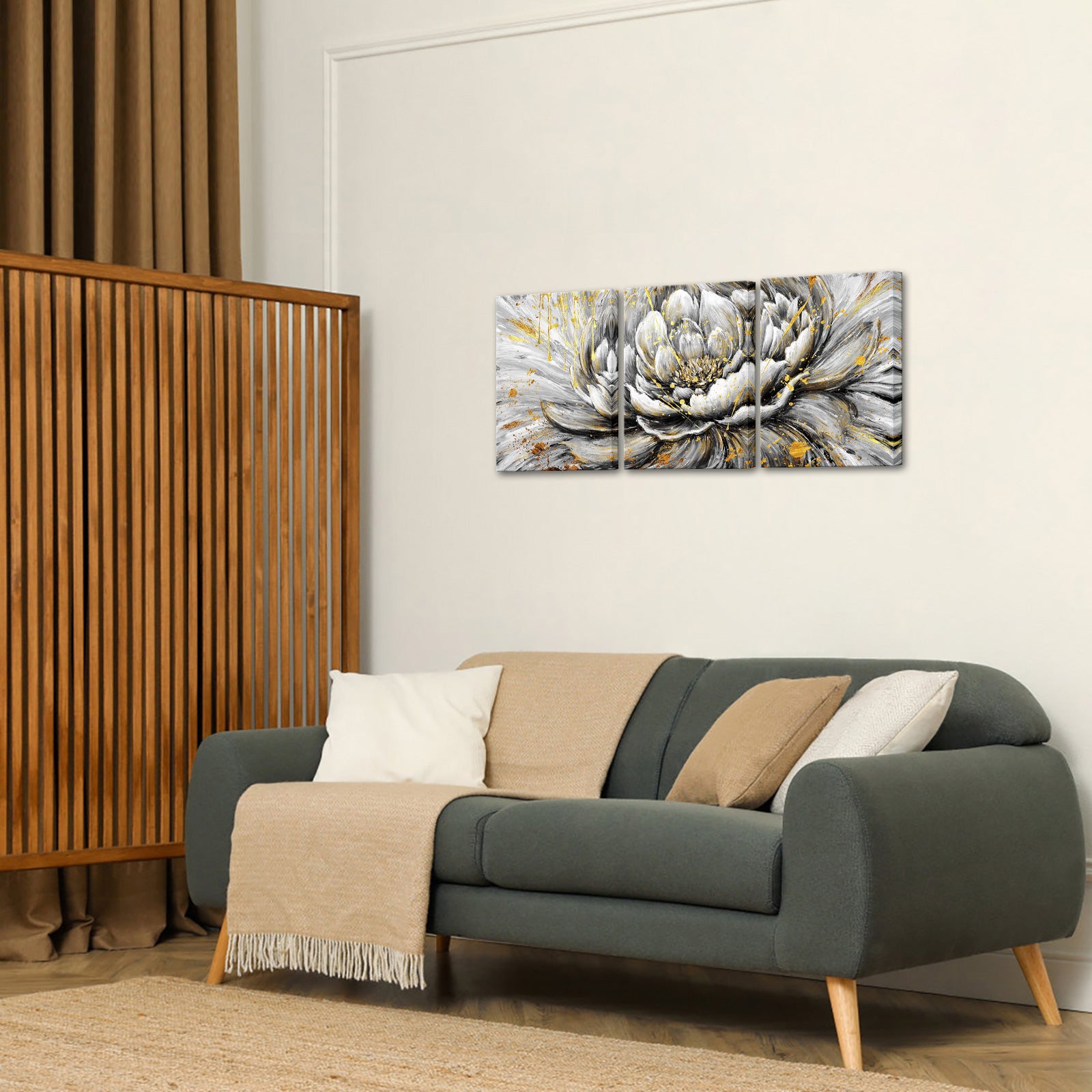 Triptych Peony Blooms canvas prints online