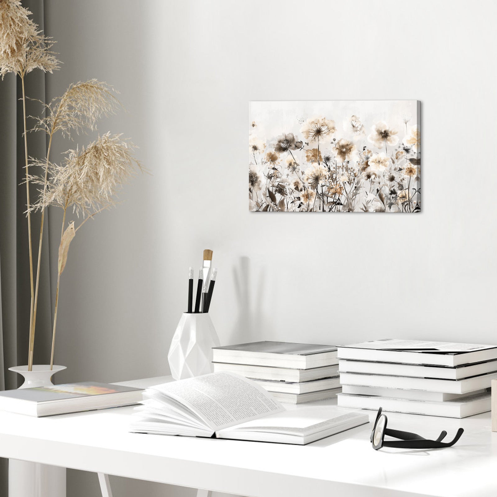 Watercolor Wildflower big canvas photo prints 24x36 inches