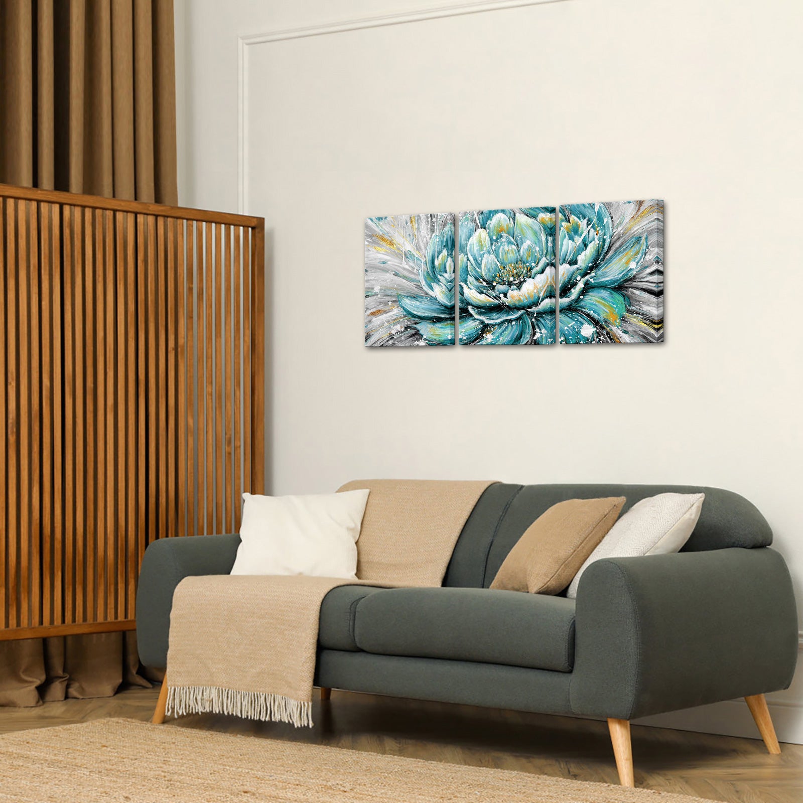 Triptych Peony Blooms canvas prints online