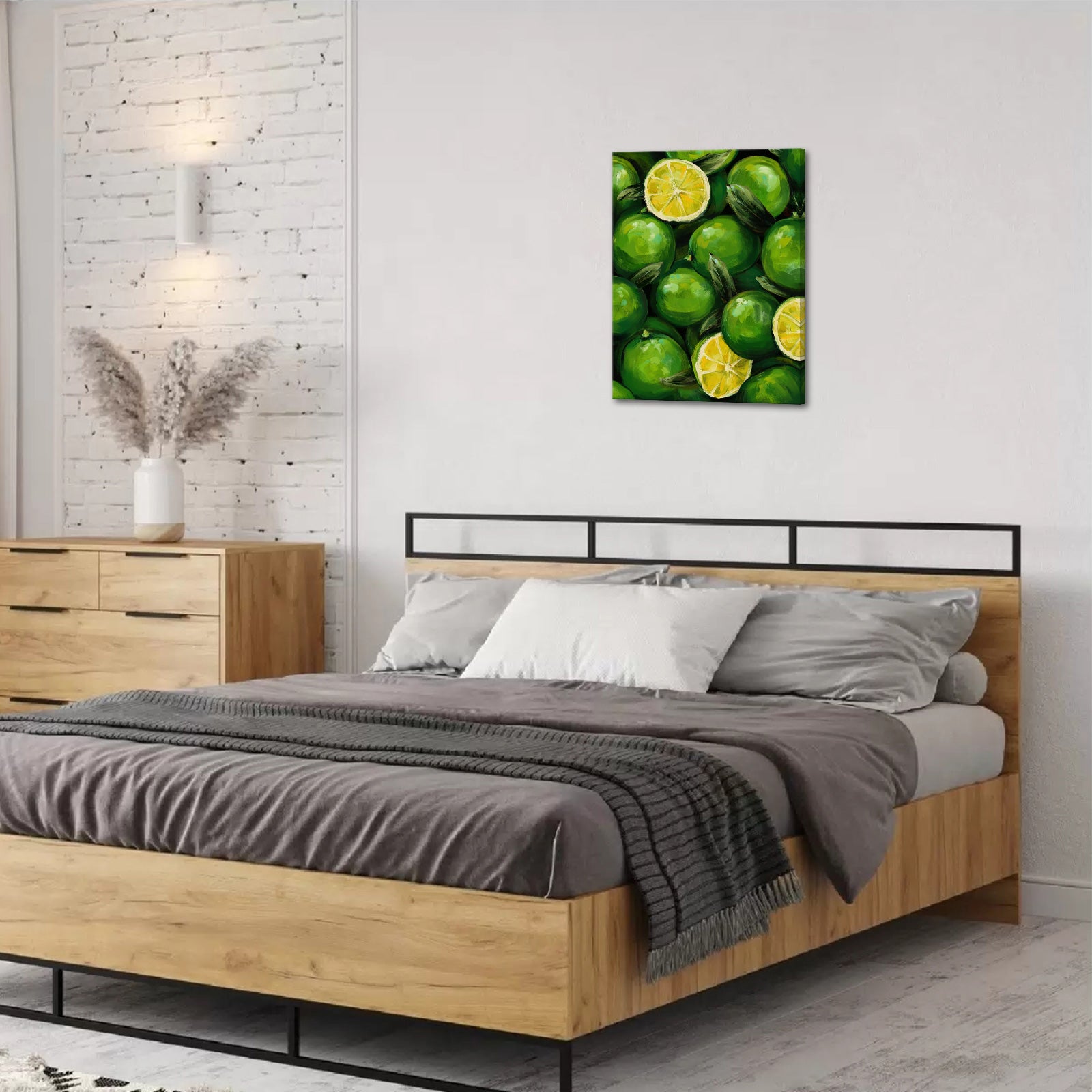 Green Lime minimalist kitchen canvas prints ready to hang