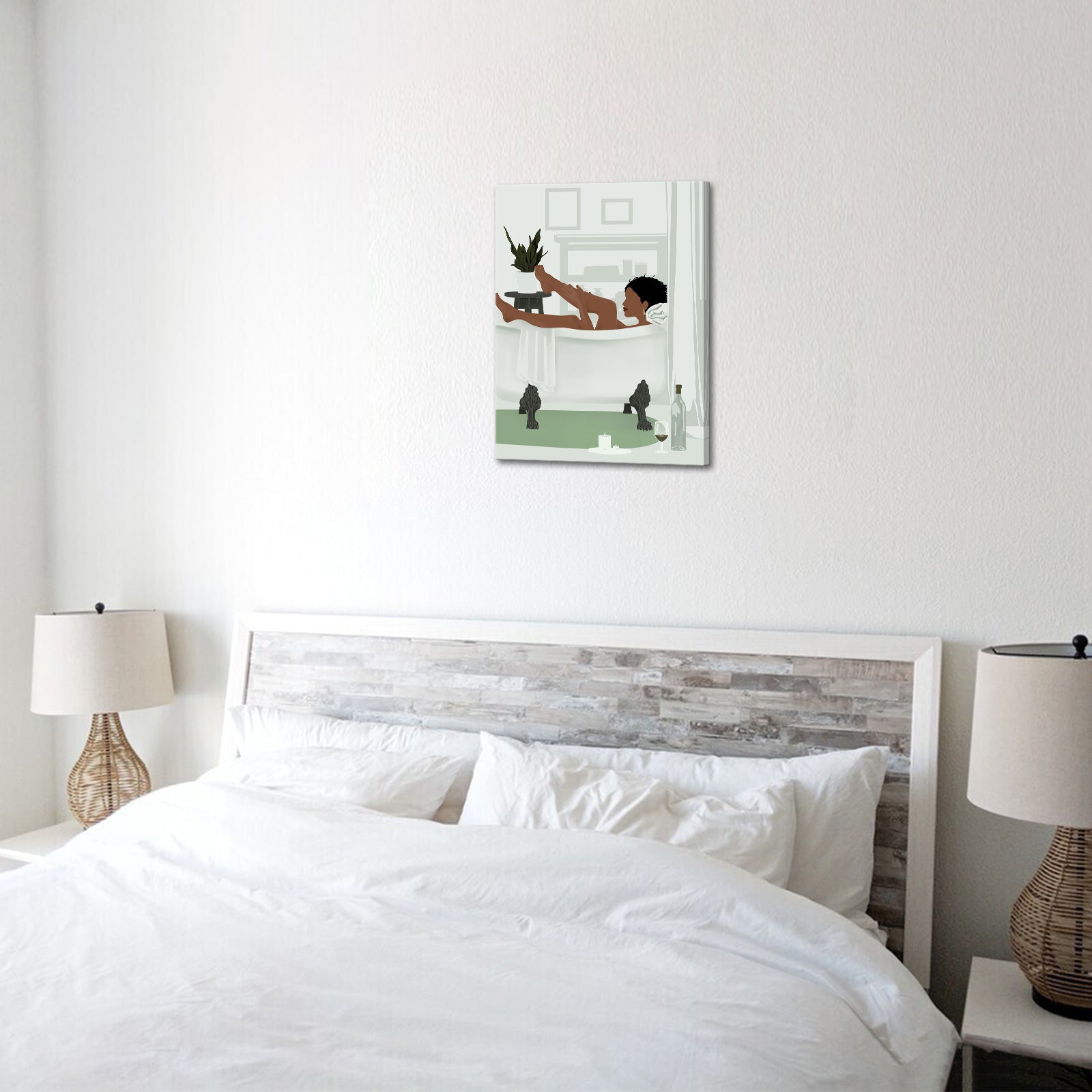 Relaxing bath bathroom decoration print painting hanging painting rental house